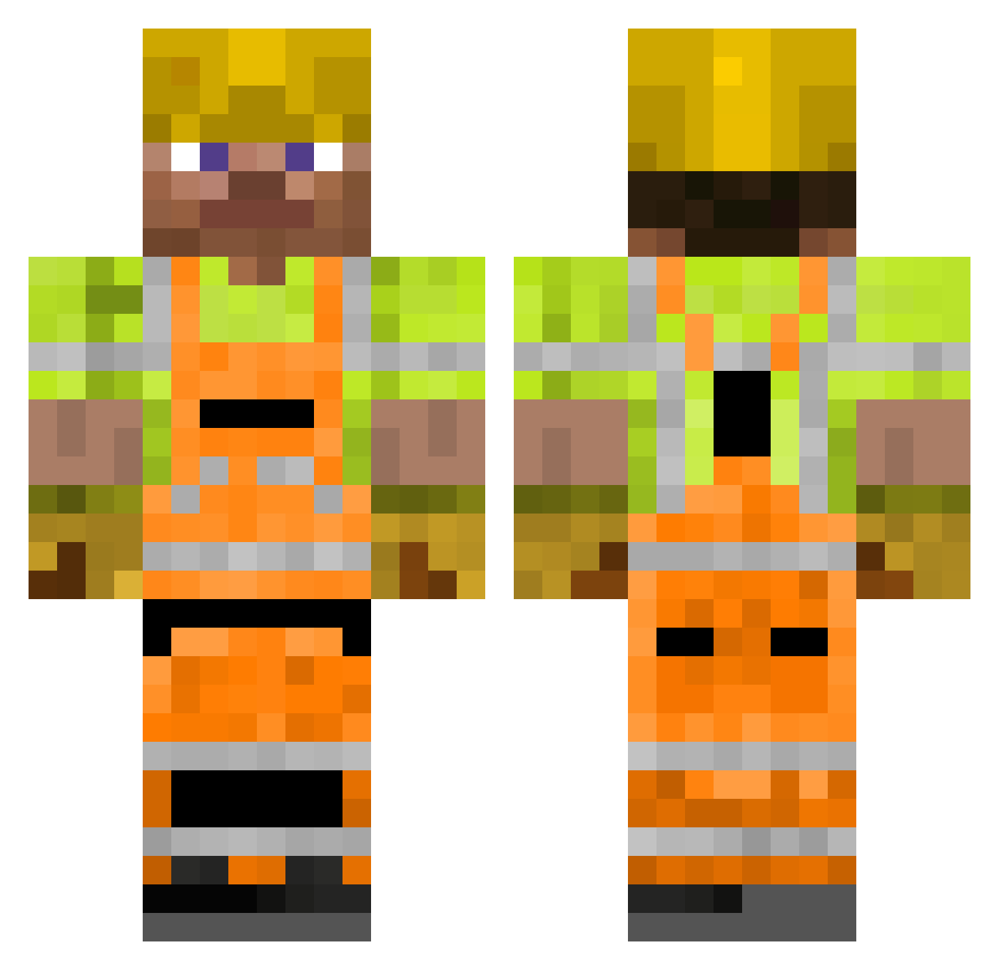 Refixq Minecraft skin, front and back view