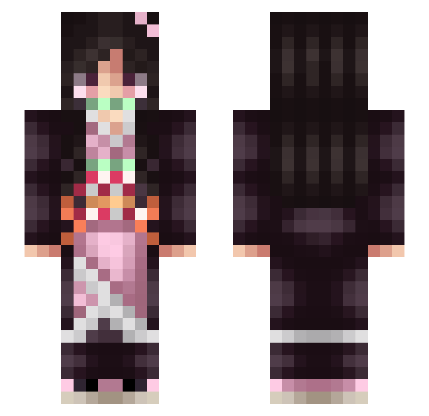 gioisbae Minecraft skin, front and back view