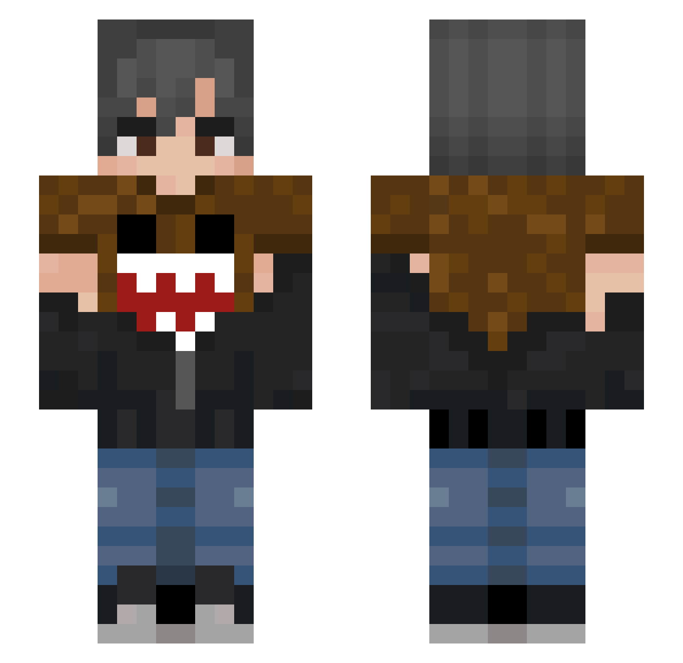 Bapuhmet Minecraft skin, front and back view