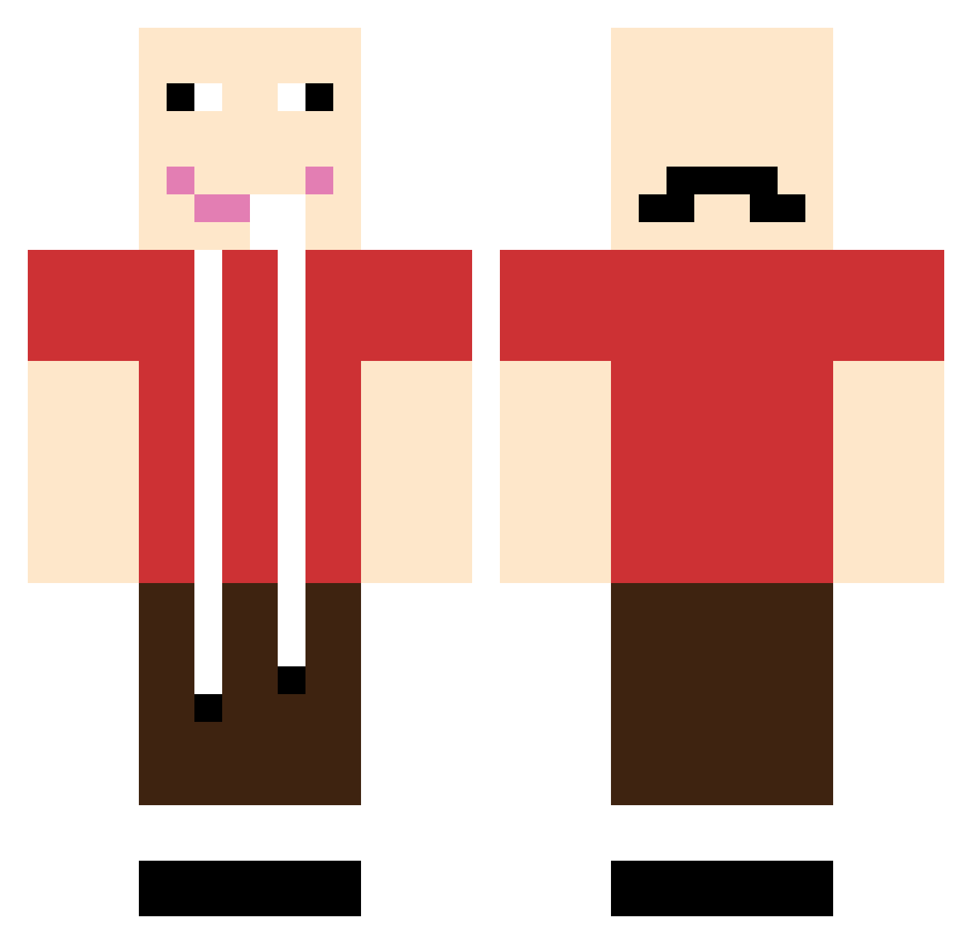 RedK724 Minecraft skin, front and back view