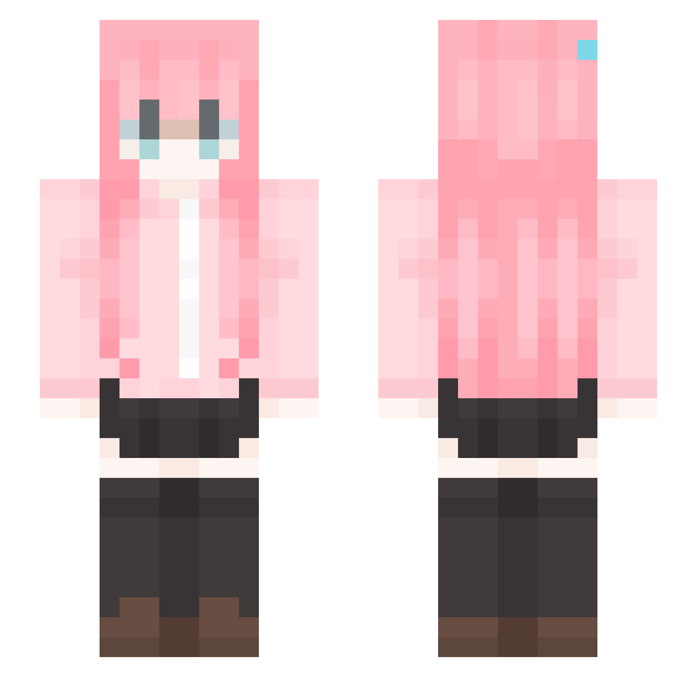 35nene7 Minecraft skin, front and back view