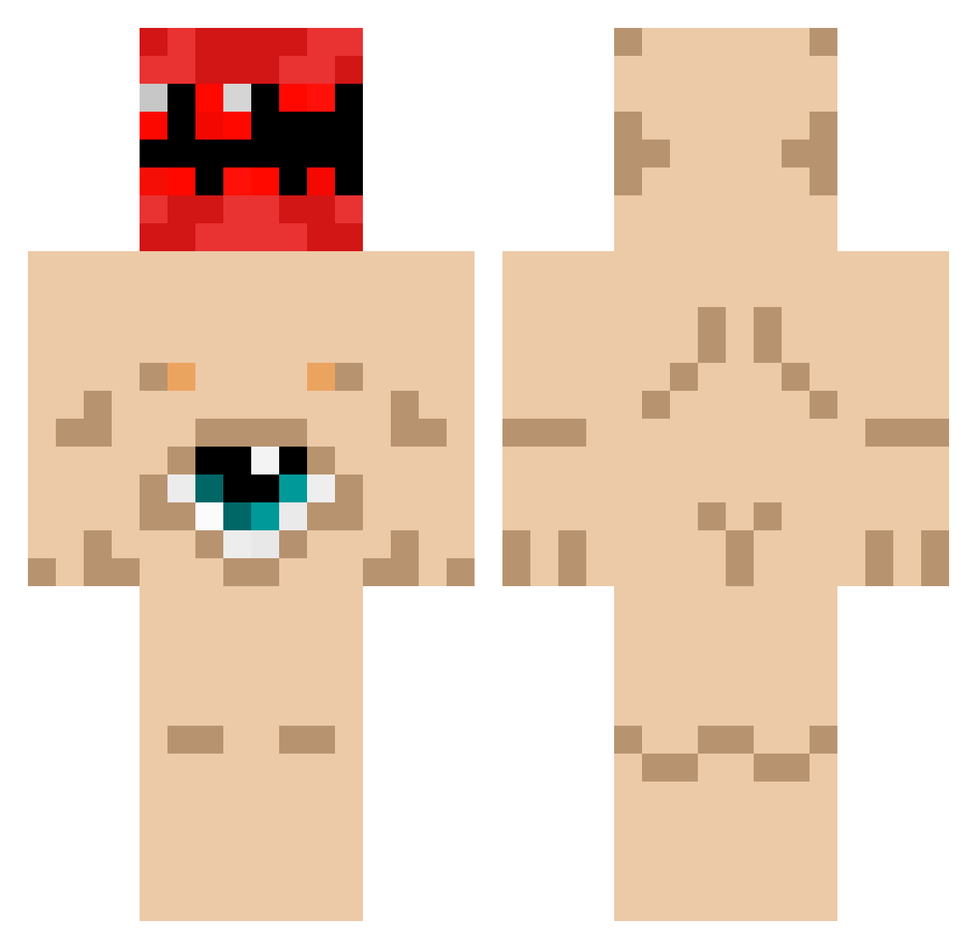 2xSmokeyy Minecraft skin, front and back view