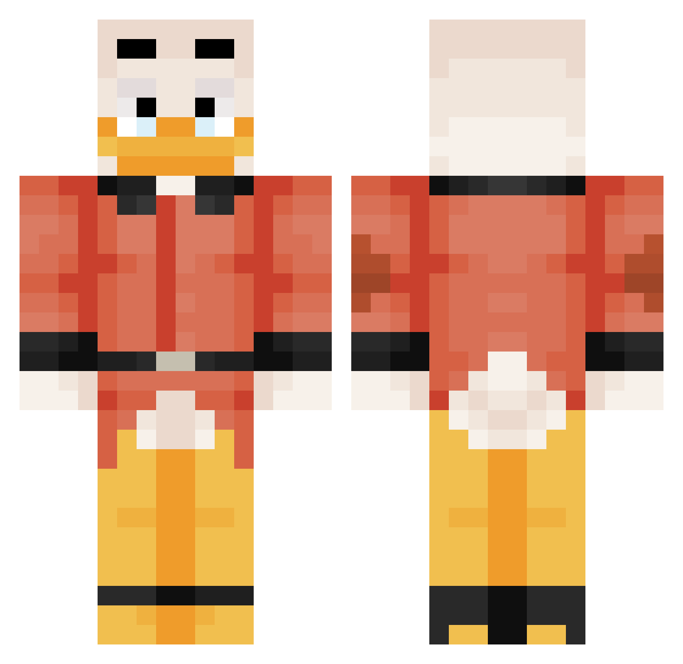 BEARLYFUZZY Minecraft skin, front and back view