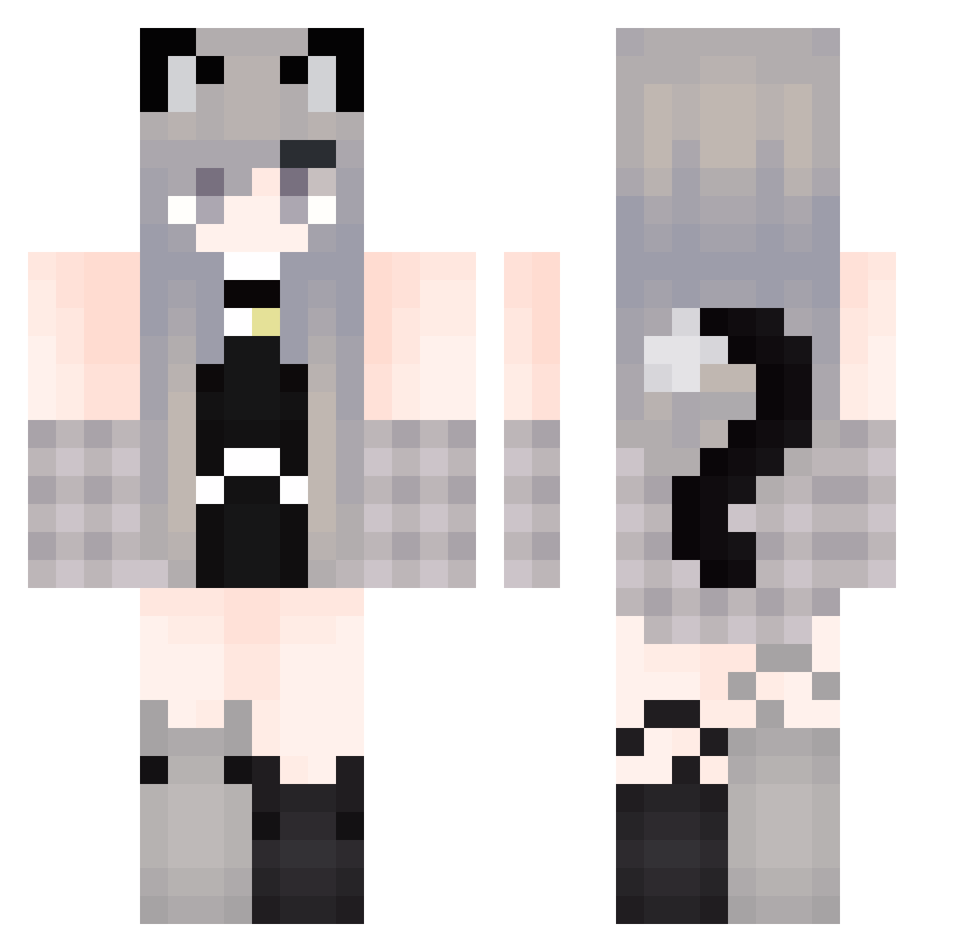 axgelcat Minecraft skin, front and back view