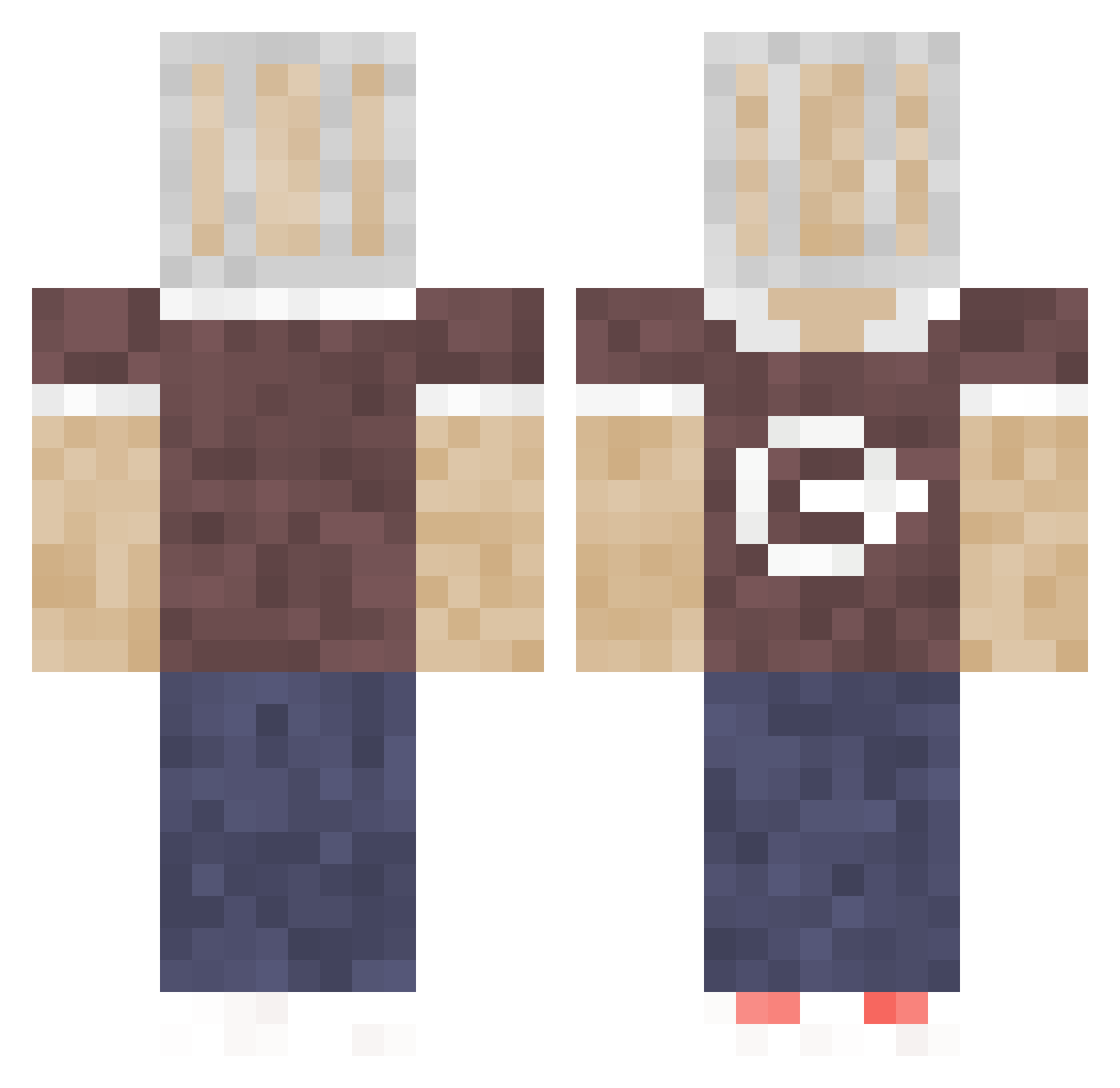Sal00n Minecraft skin, front and back view