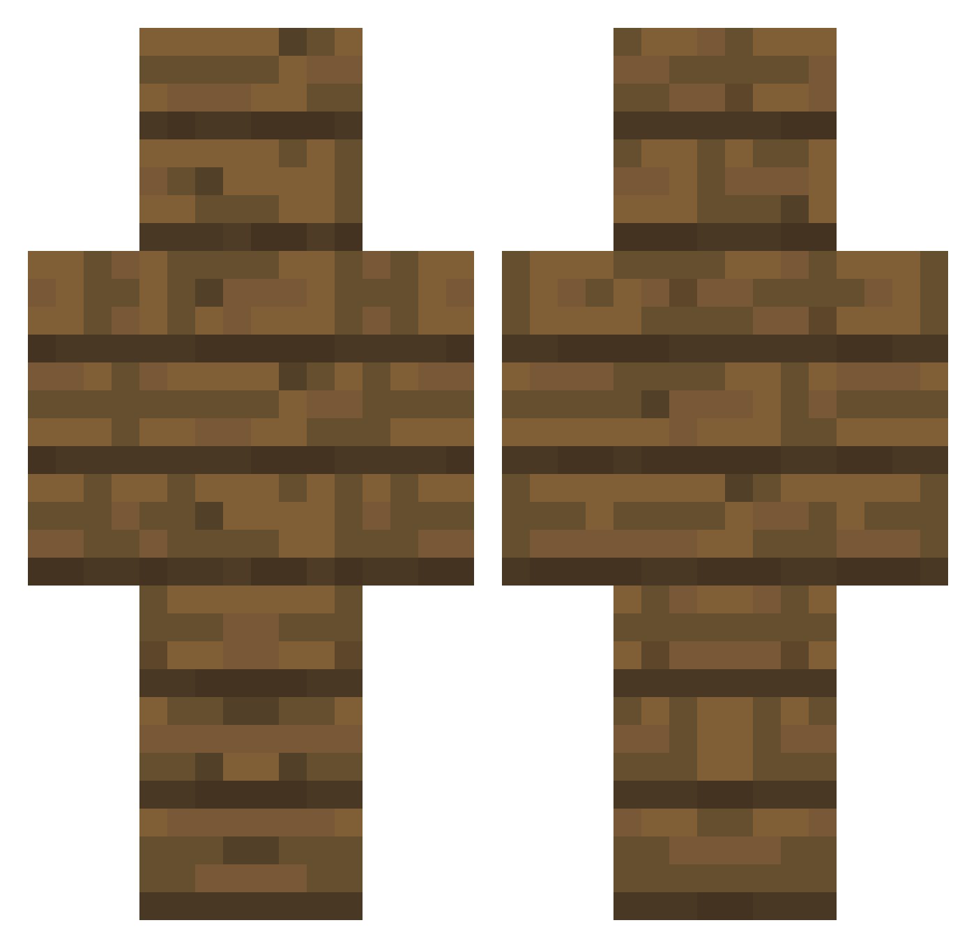 retranslate Minecraft skin, front and back view