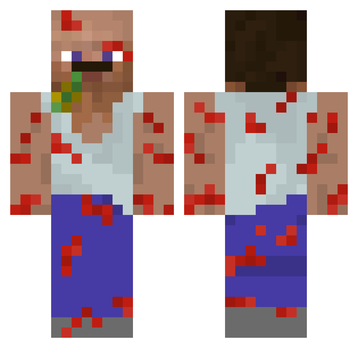 Samul21 Minecraft skin, front and back view