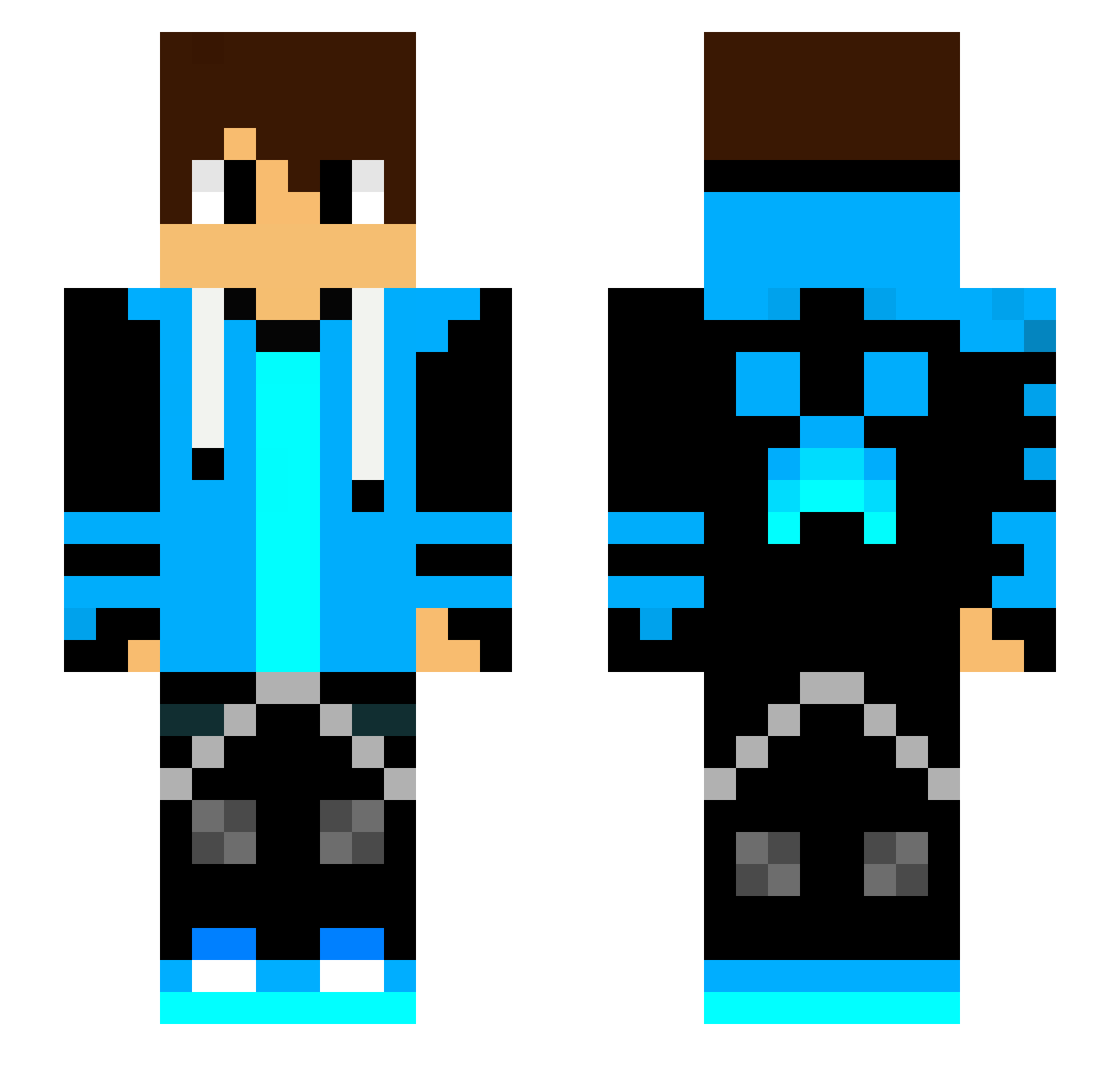 Tajson_Zoom Minecraft skin, front and back view