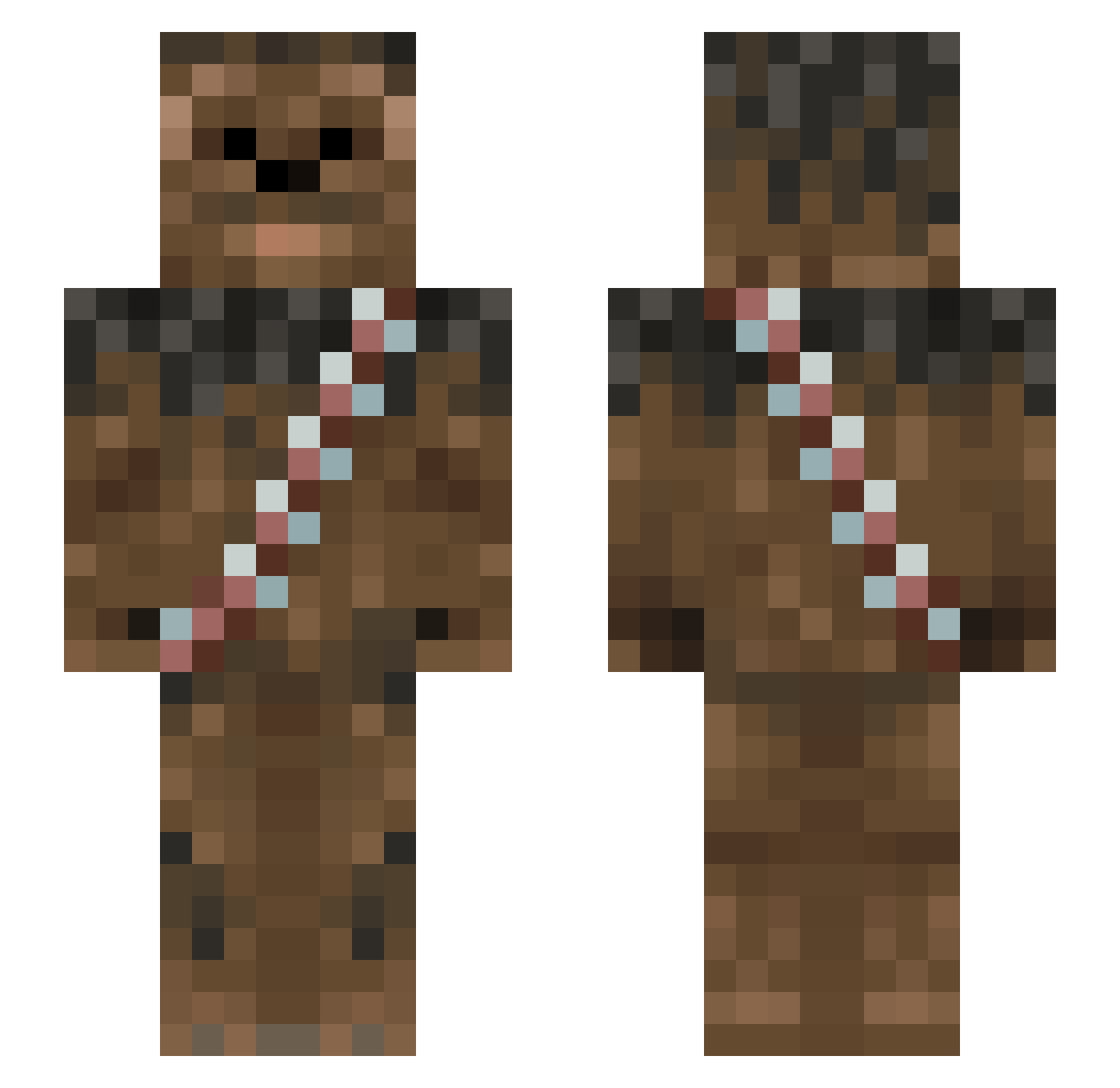 Alexfry Minecraft skin, front and back view