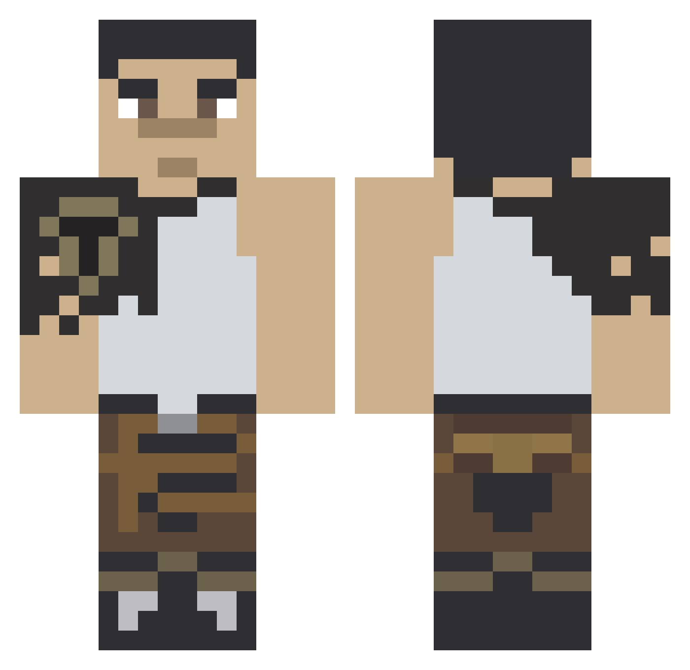 Tahhhhhh Minecraft skin, front and back view