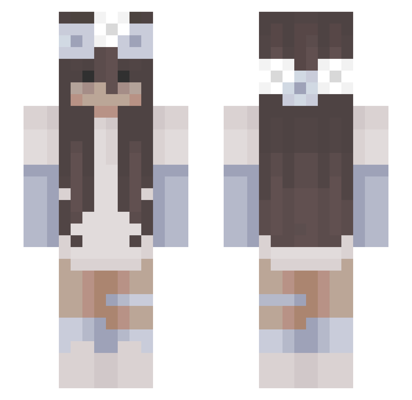 miasbetter Minecraft skin, front and back view