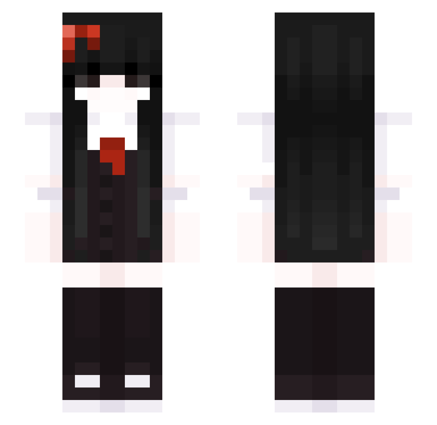 TomboyLesbian Minecraft skin, front and back view