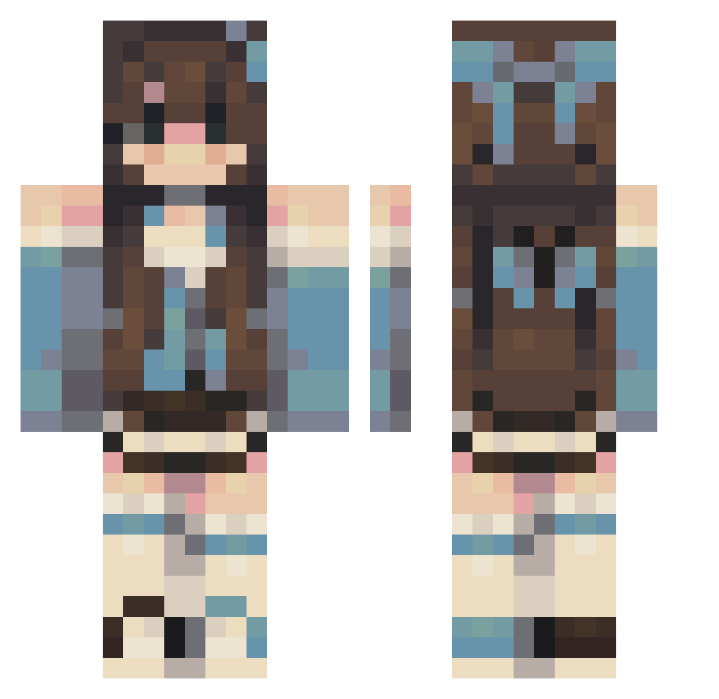 xSuga_Chayennex Minecraft skin, front and back view