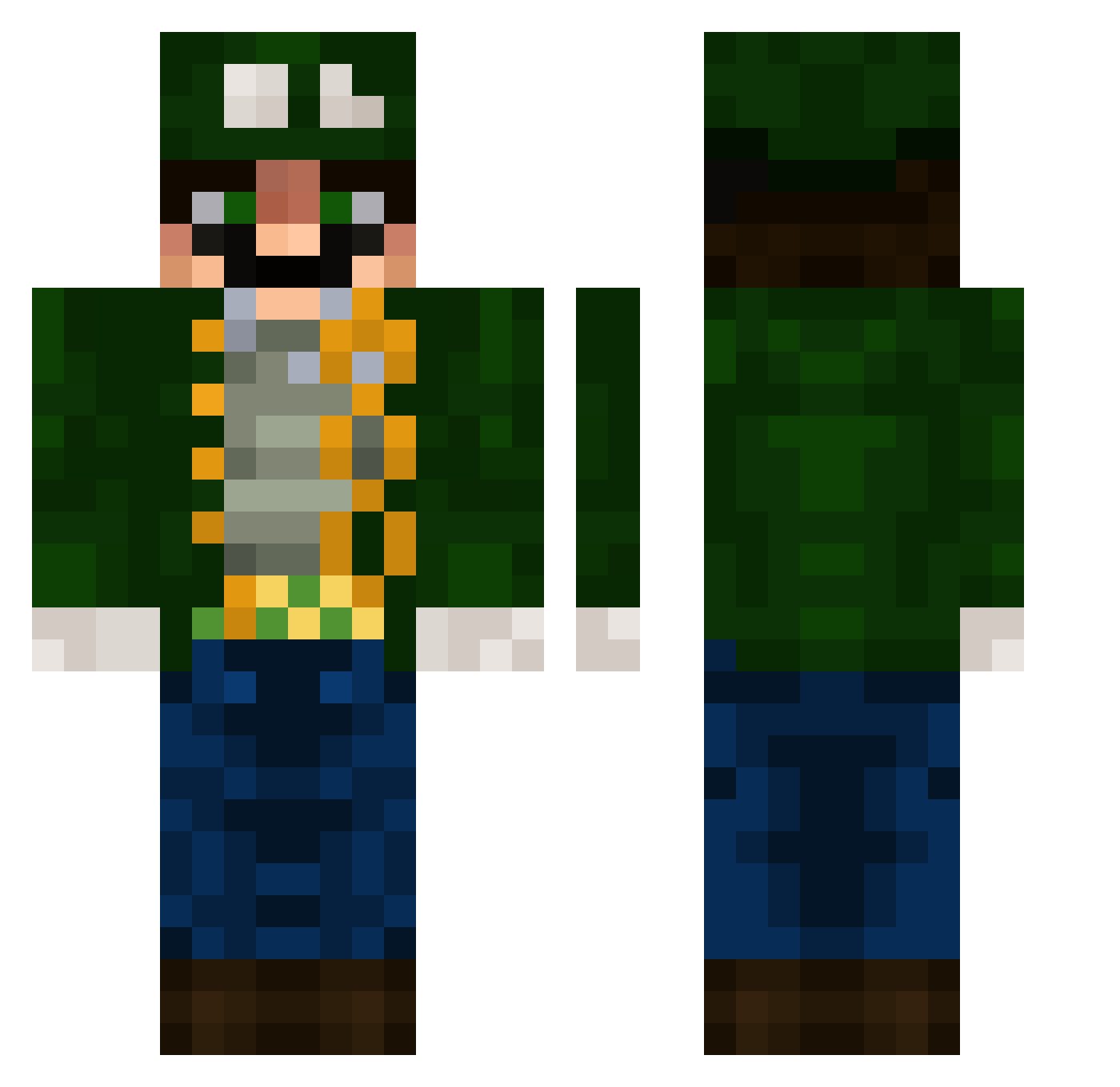 TM0L Minecraft skin, front and back view