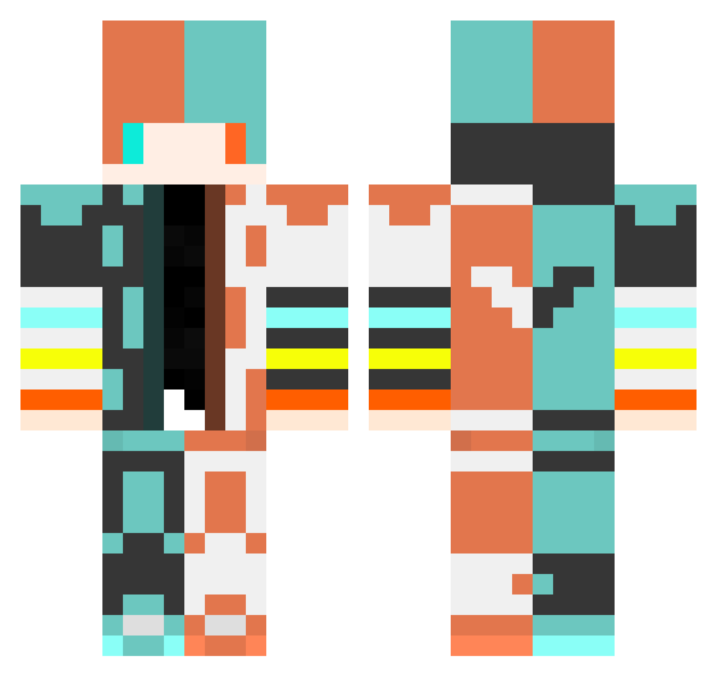 Terua0163 Minecraft skin, front and back view