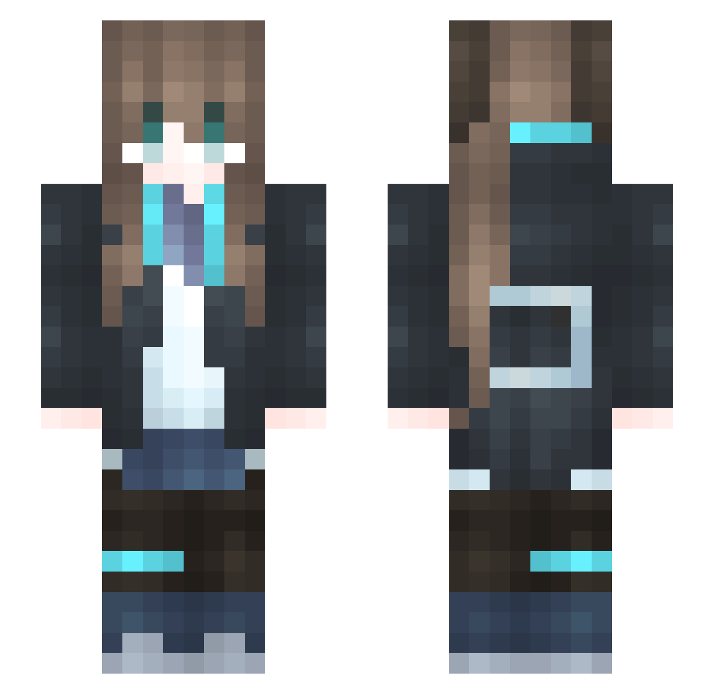 Zeroye132 Minecraft skin, front and back view