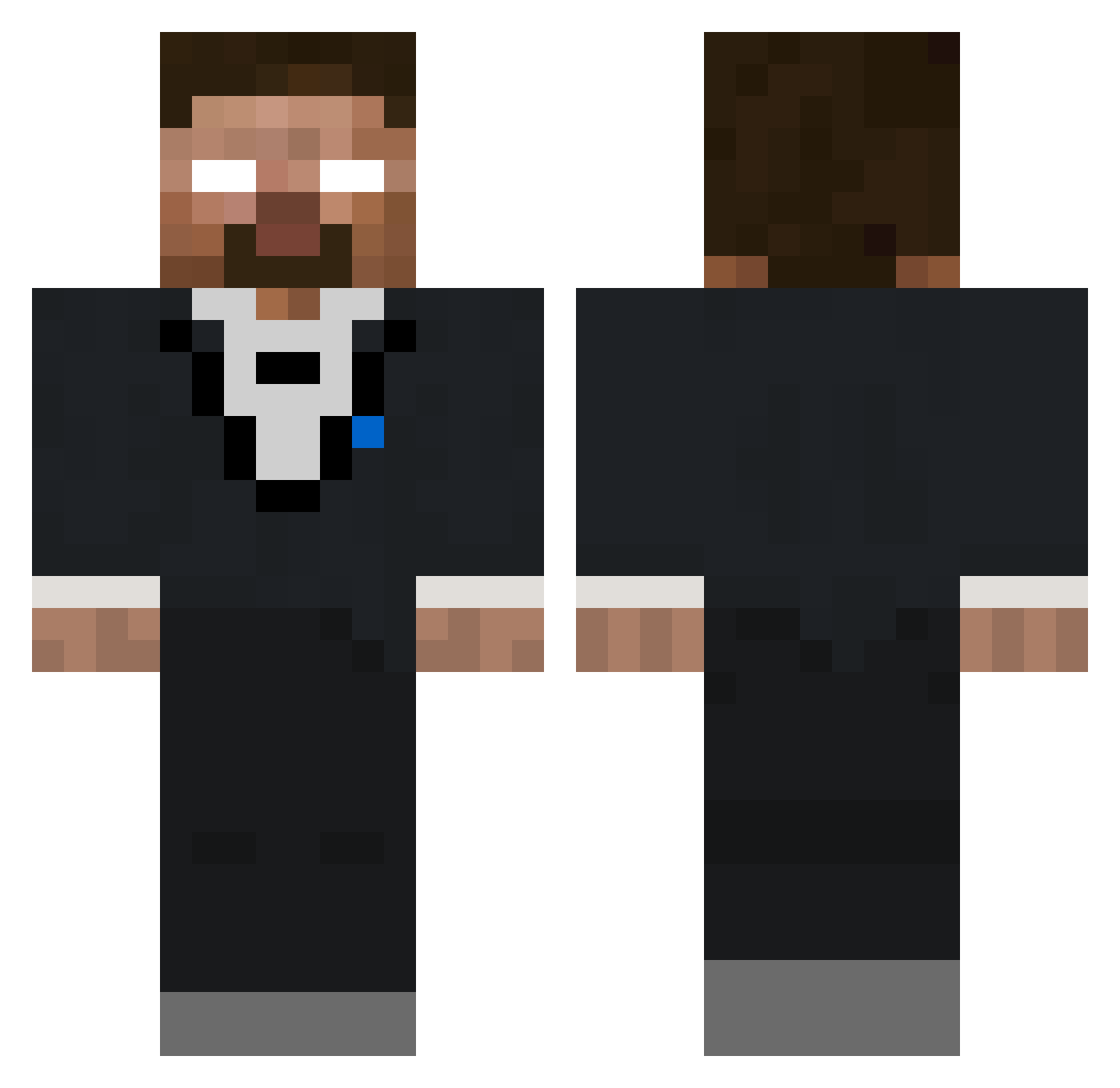 Sugardaddy99 Minecraft skin, front and back view