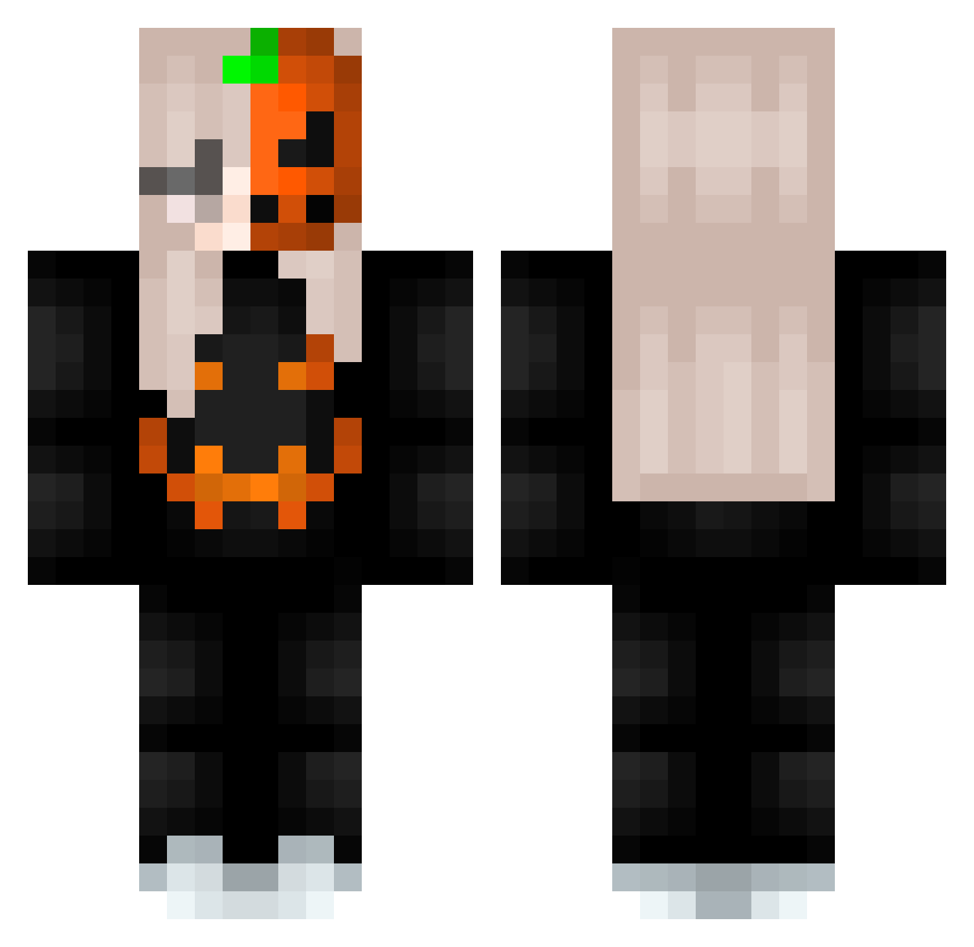 SoyPancito Minecraft skin, front and back view