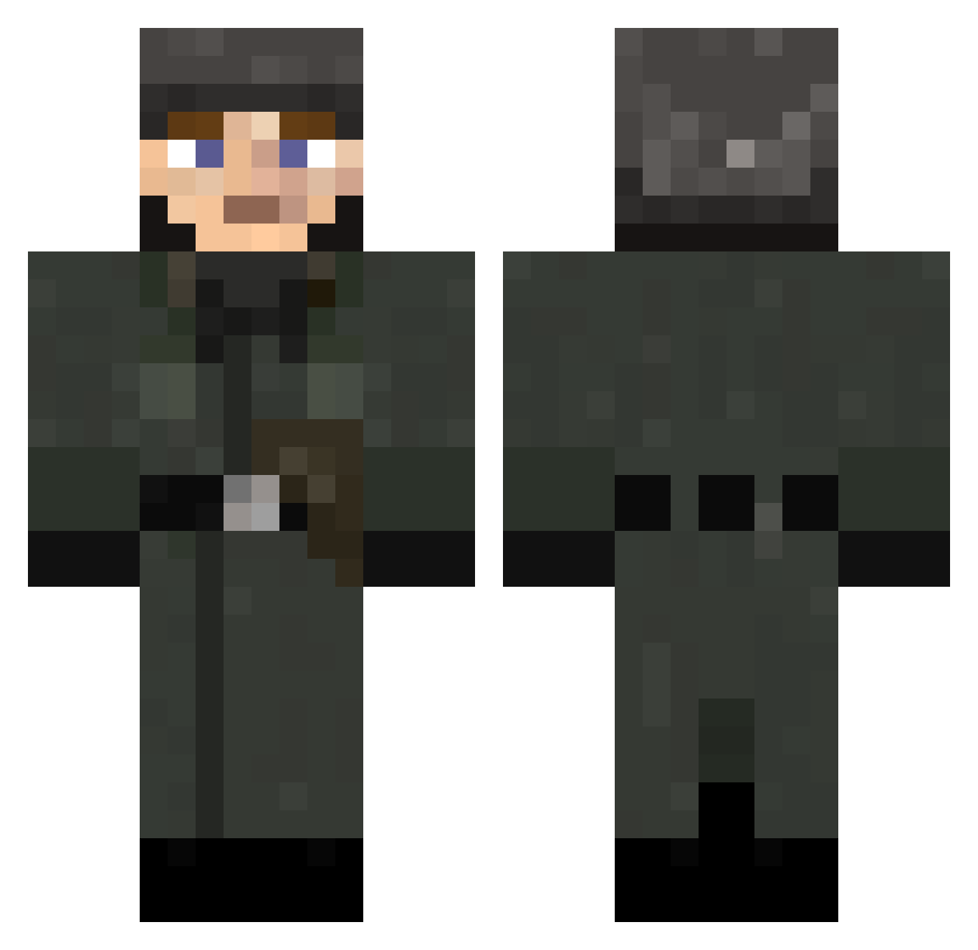 ThisenTN Minecraft skin, front and back view