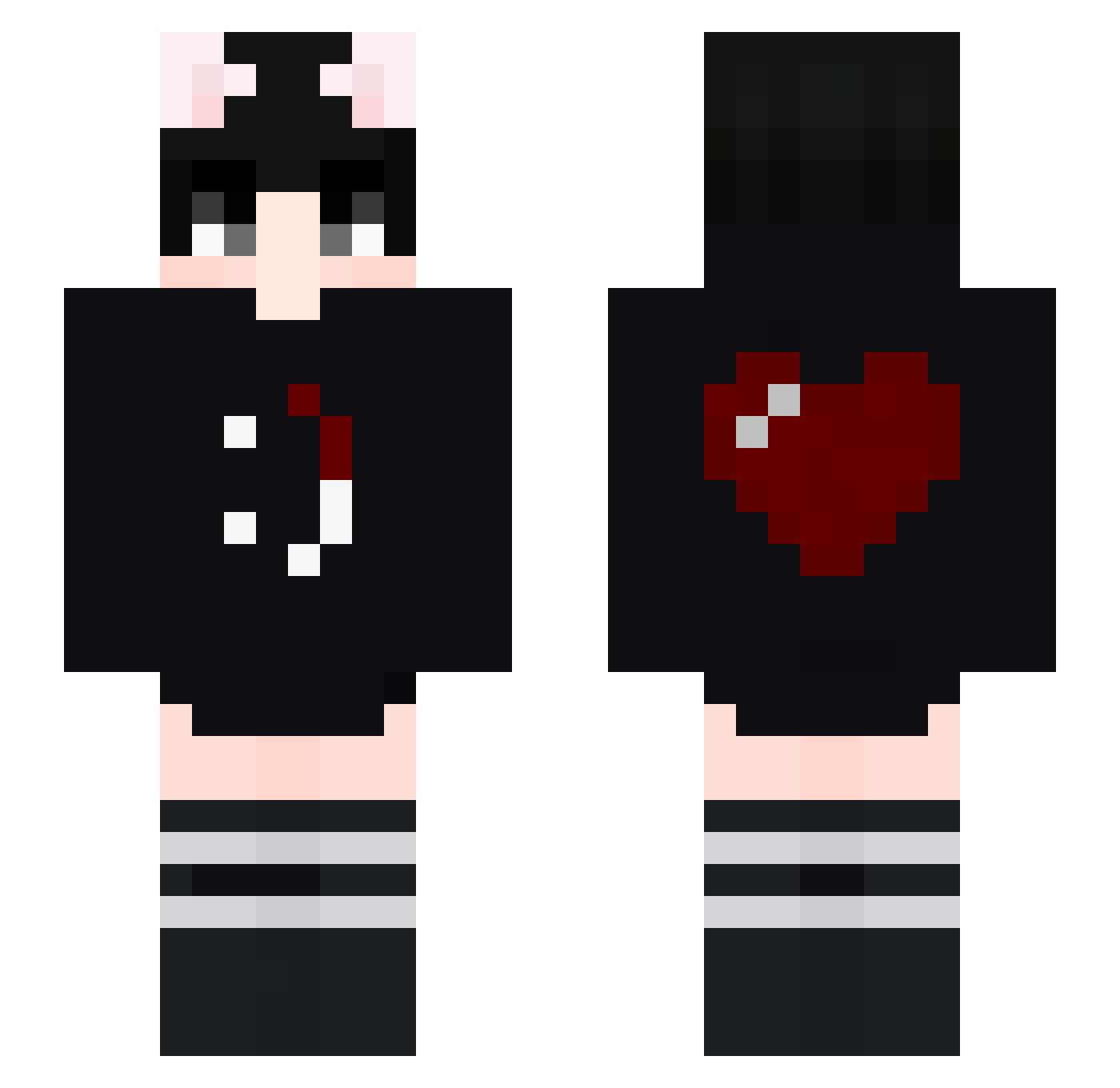 TVPexe Minecraft skin, front and back view