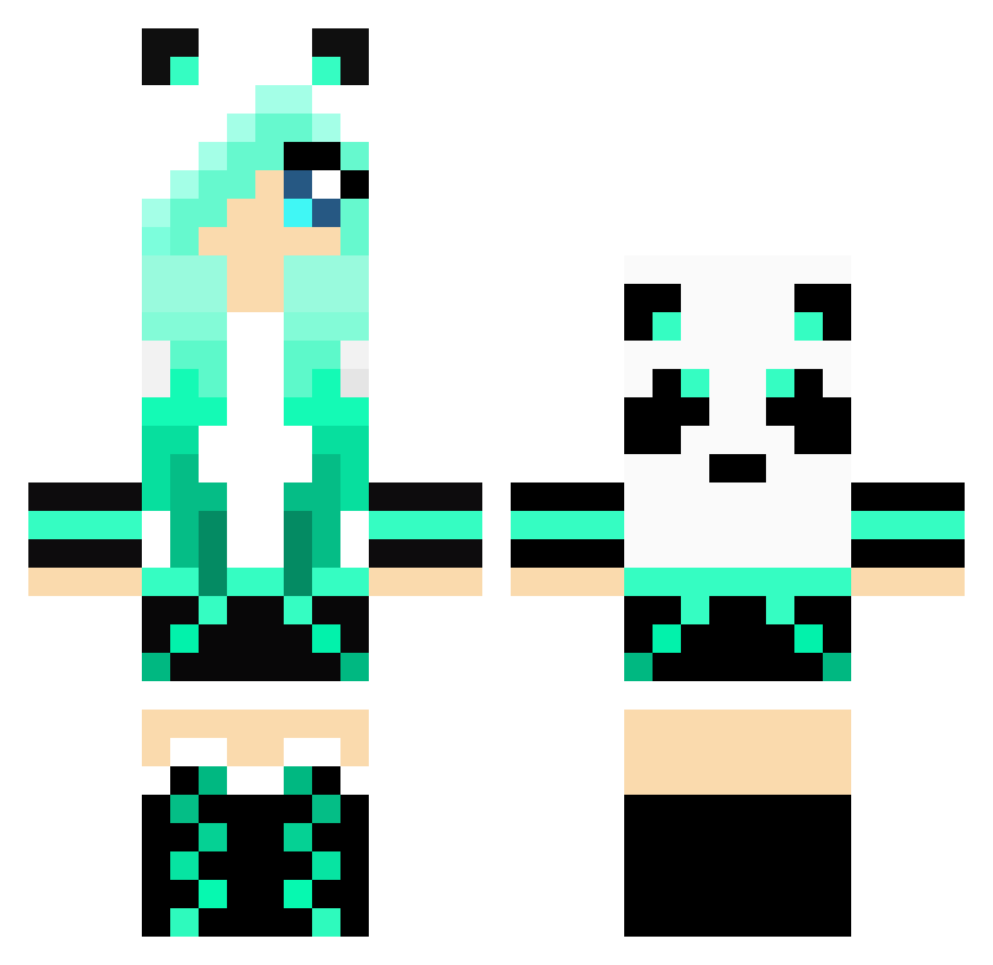 Searcher Minecraft skin, front and back view