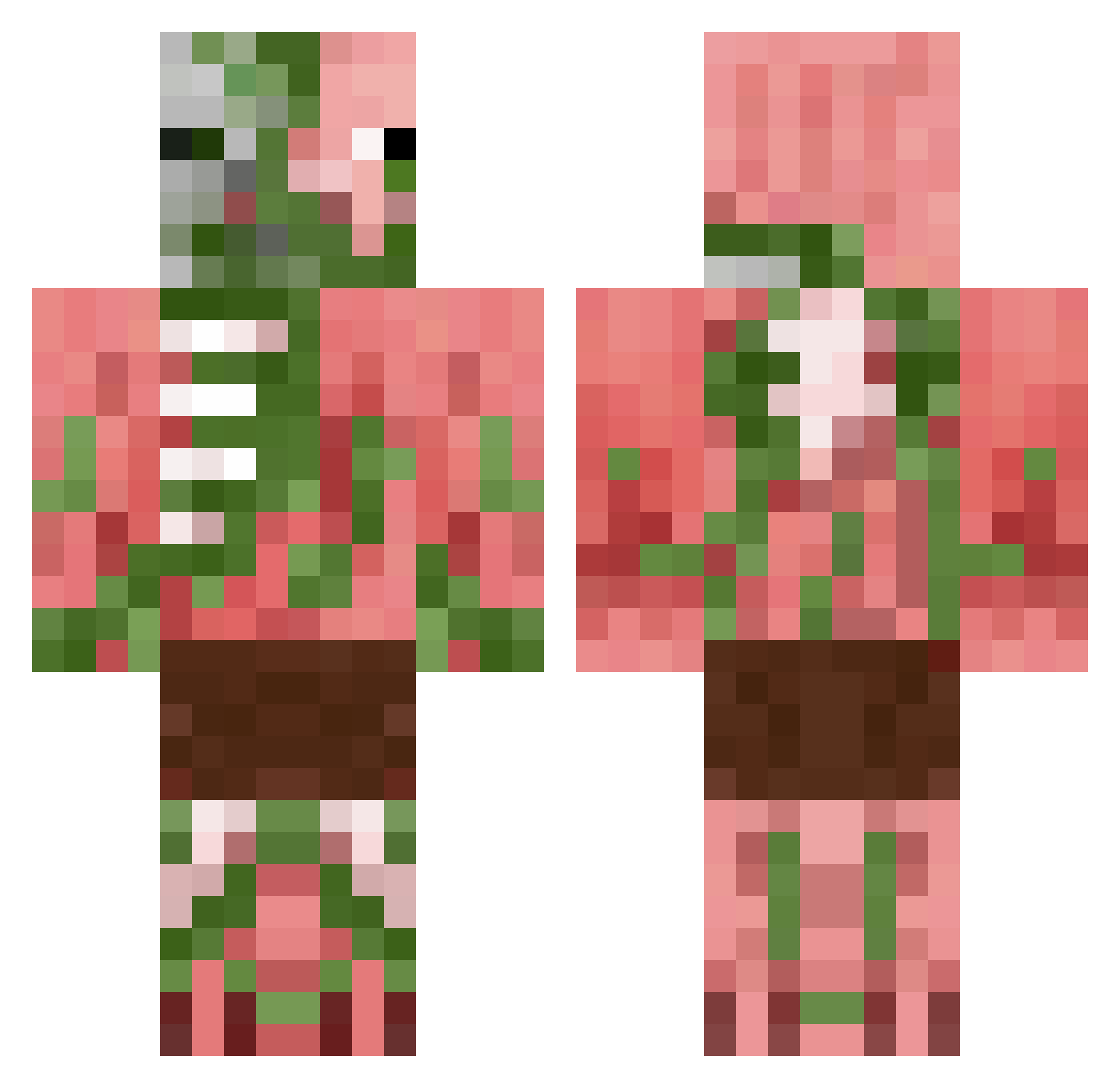 IguanaWill Minecraft skin, front and back view