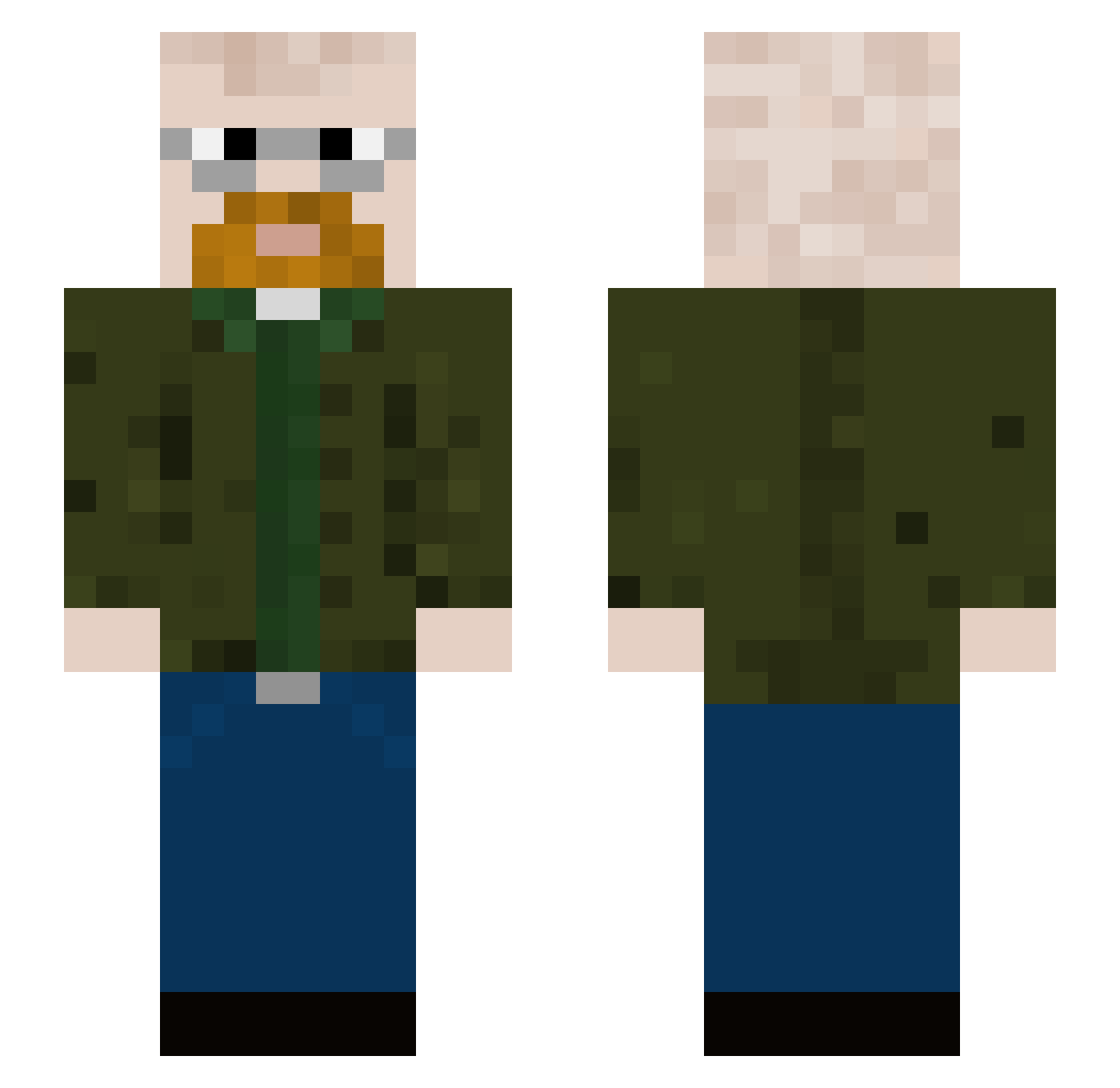 BobSwanson Minecraft skin, front and back view
