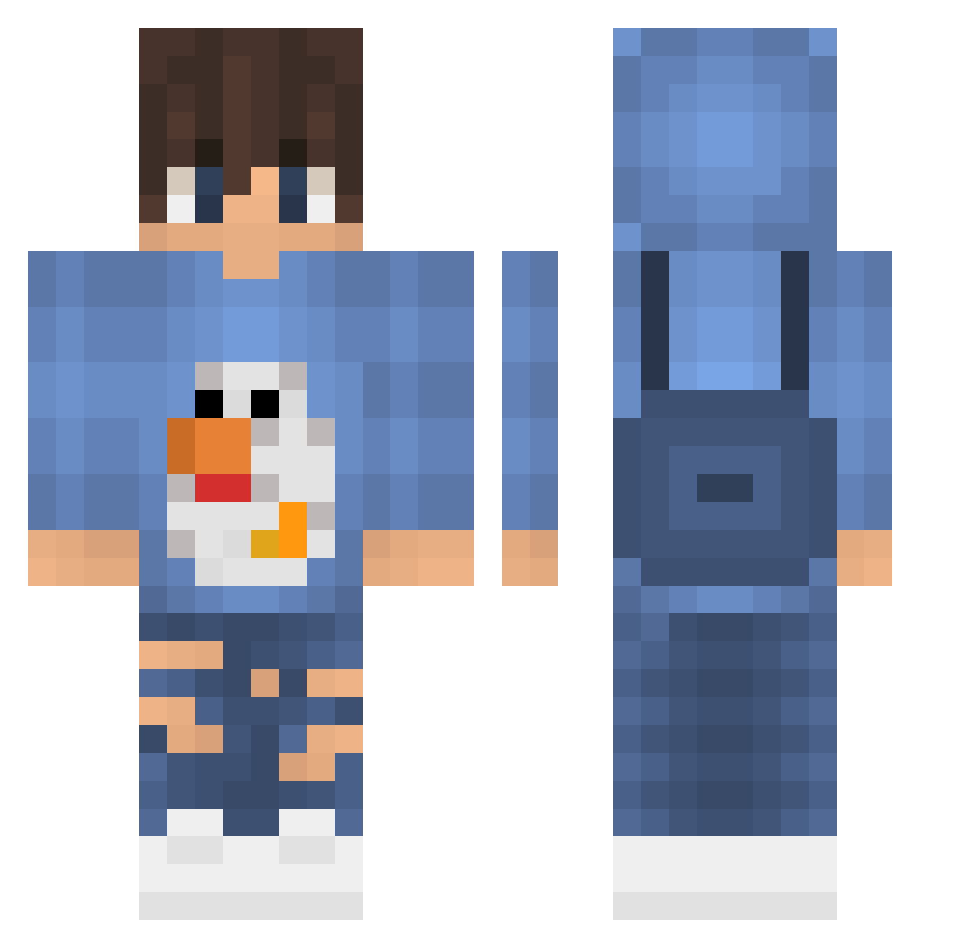Poischiii Minecraft skin, front and back view