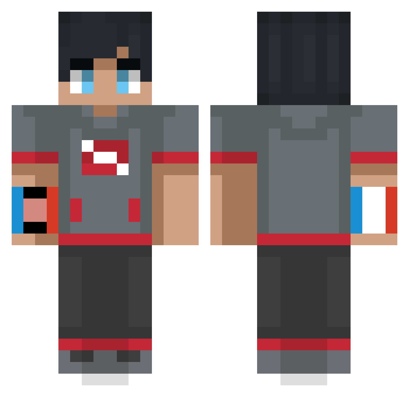 qvzr_ Minecraft skin, front and back view