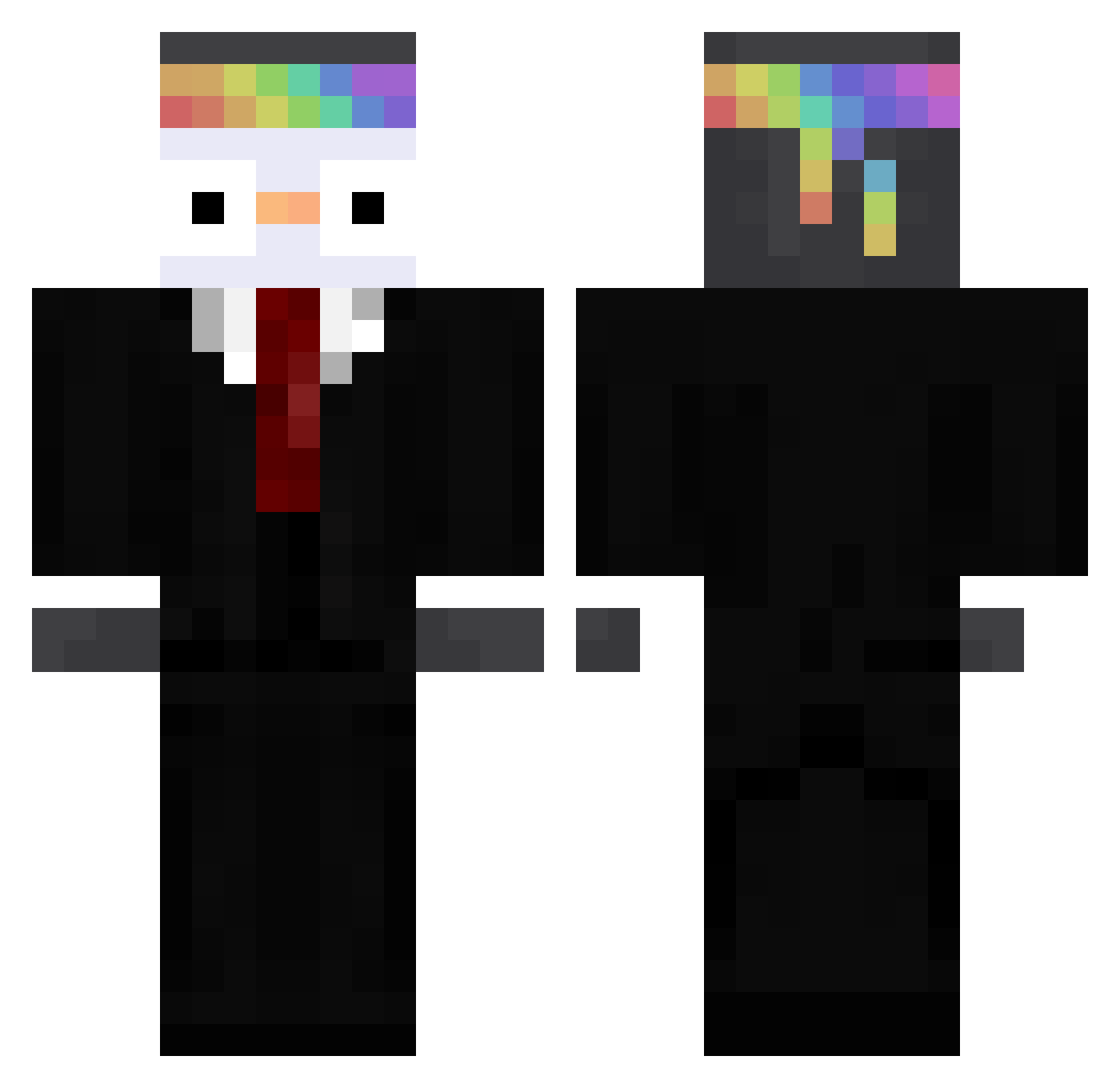 Suwqd Minecraft skin, front and back view