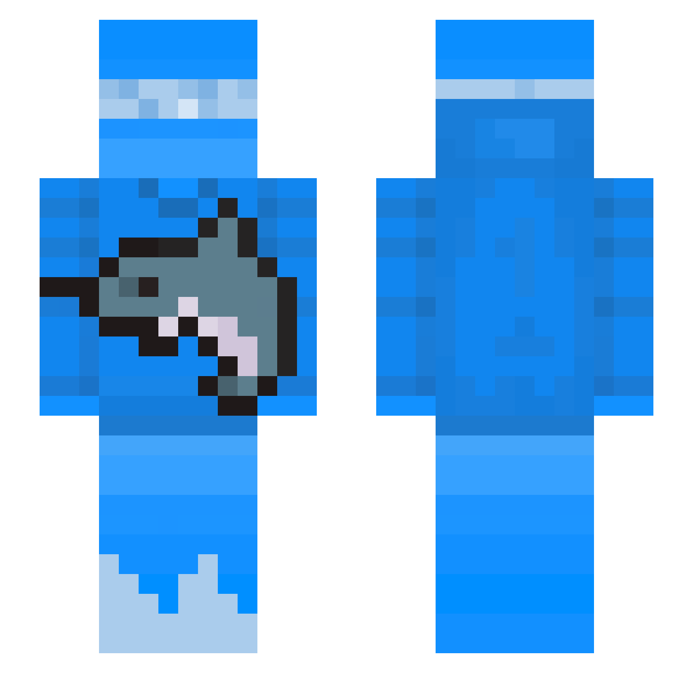 ZenXdw Minecraft skin, front and back view