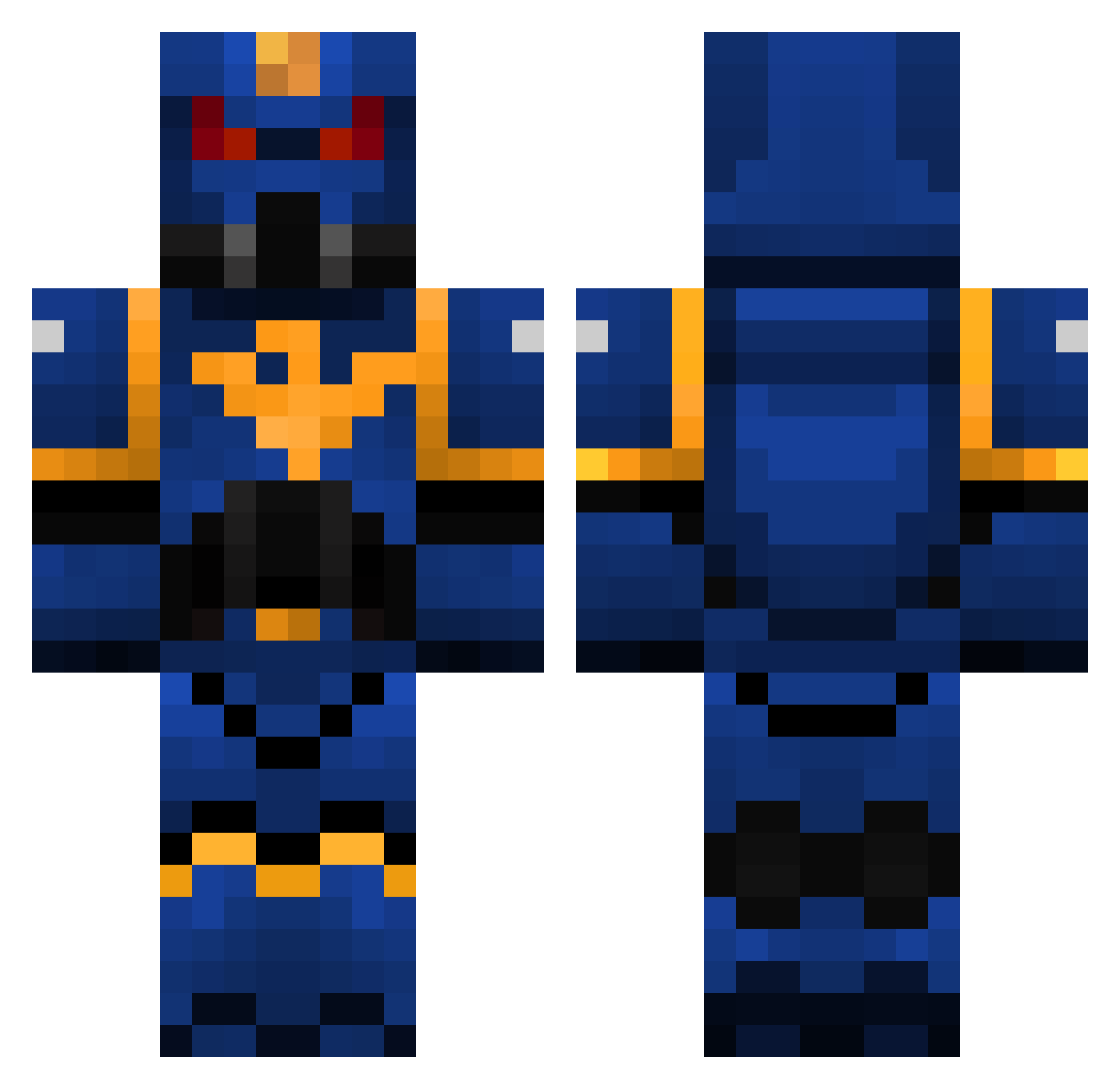 terrorgus Minecraft skin, front and back view
