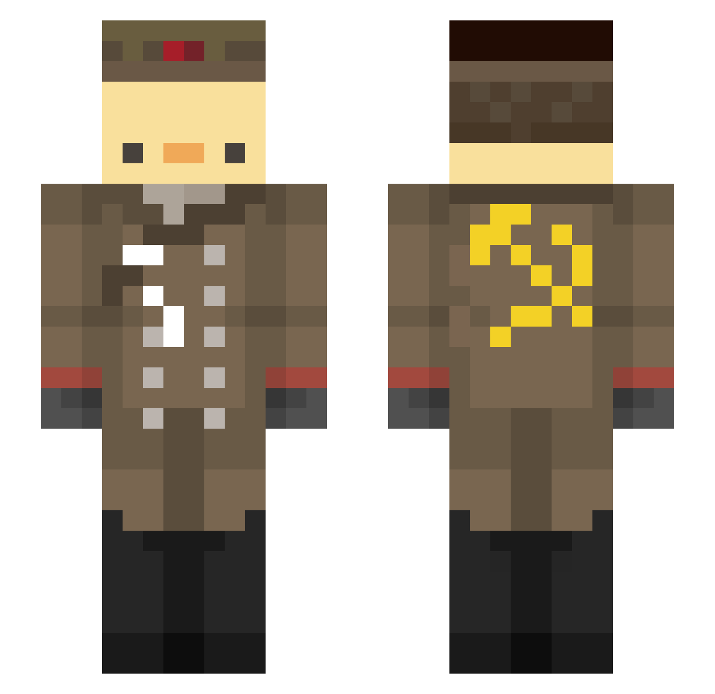 axaroo Minecraft skin, front and back view