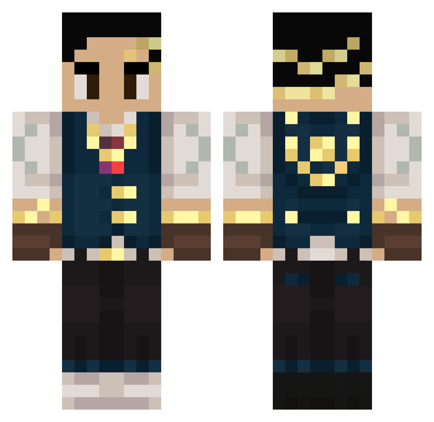 Casper120 Minecraft skin, front and back view