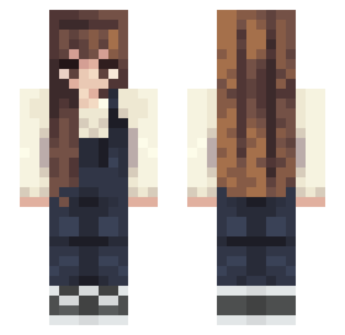 ZanicWinx Minecraft skin, front and back view