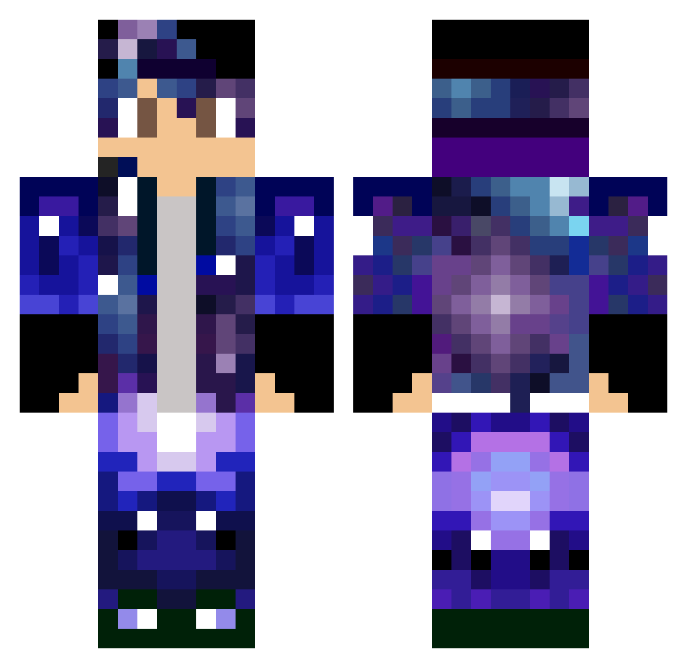 CharmyYT Minecraft skin, front and back view