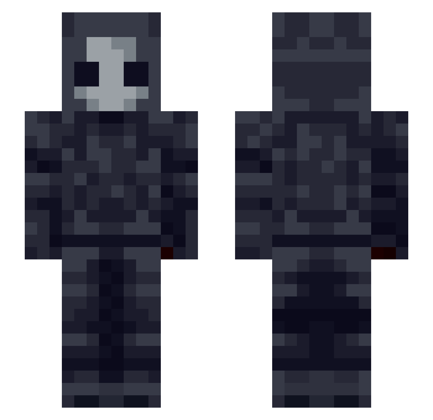 Enderlars Minecraft skin, front and back view