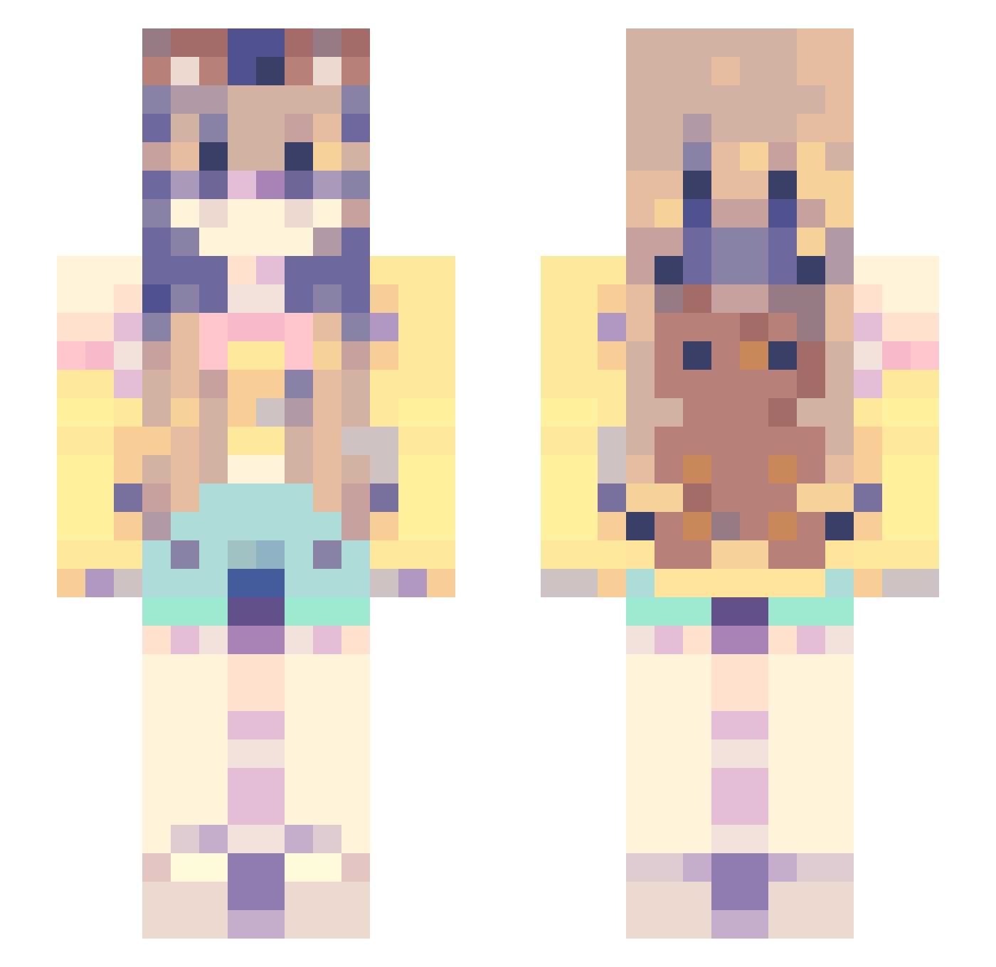deiisu Minecraft skin, front and back view