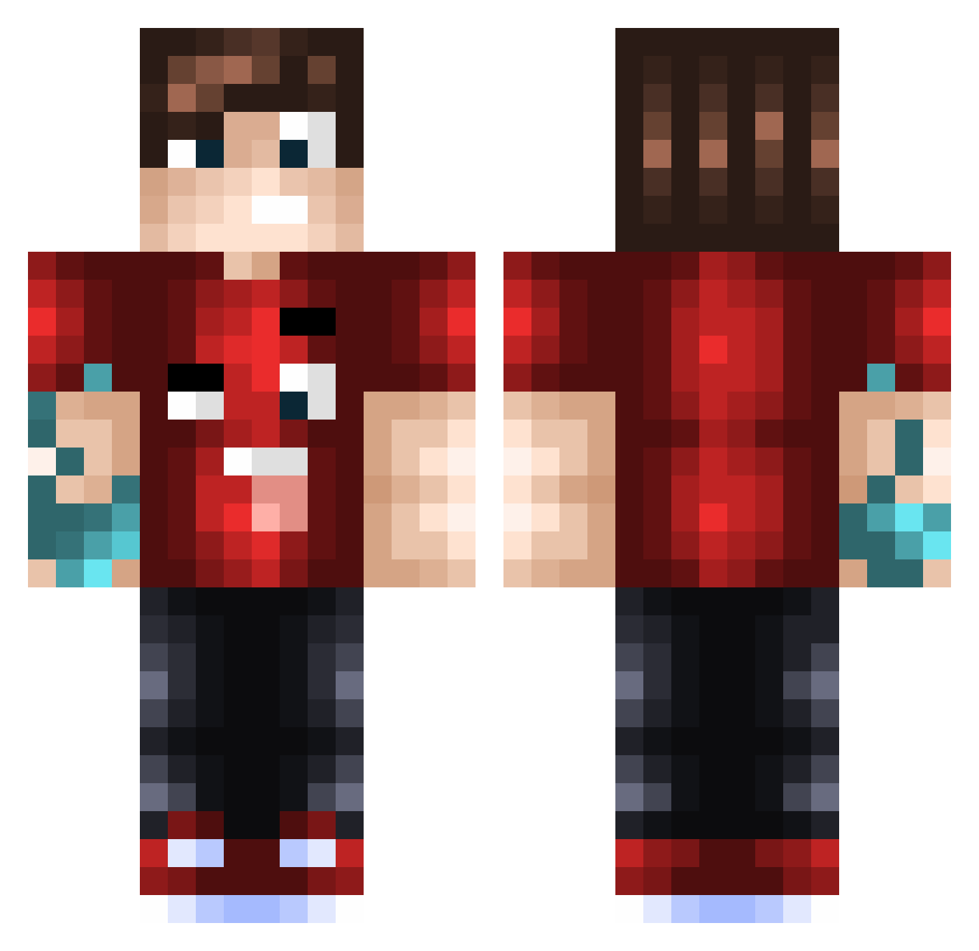 Traxes Minecraft skin, front and back view