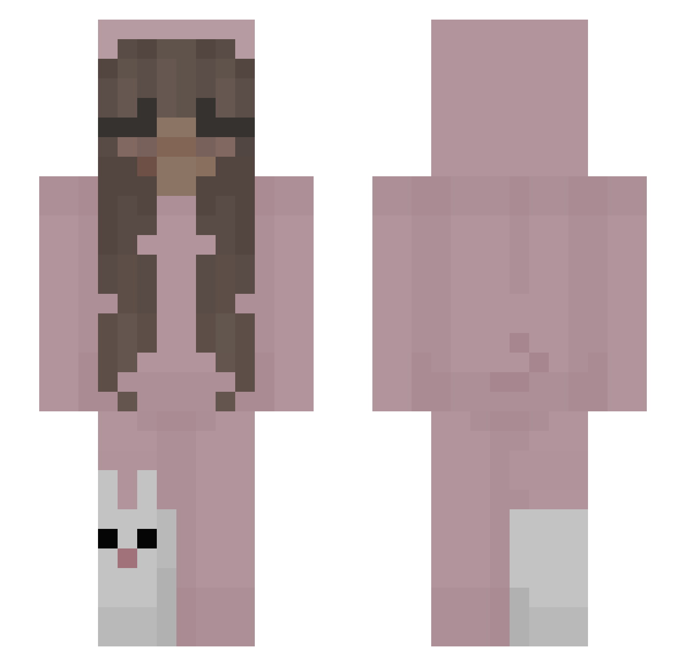 zuhnia Minecraft skin, front and back view