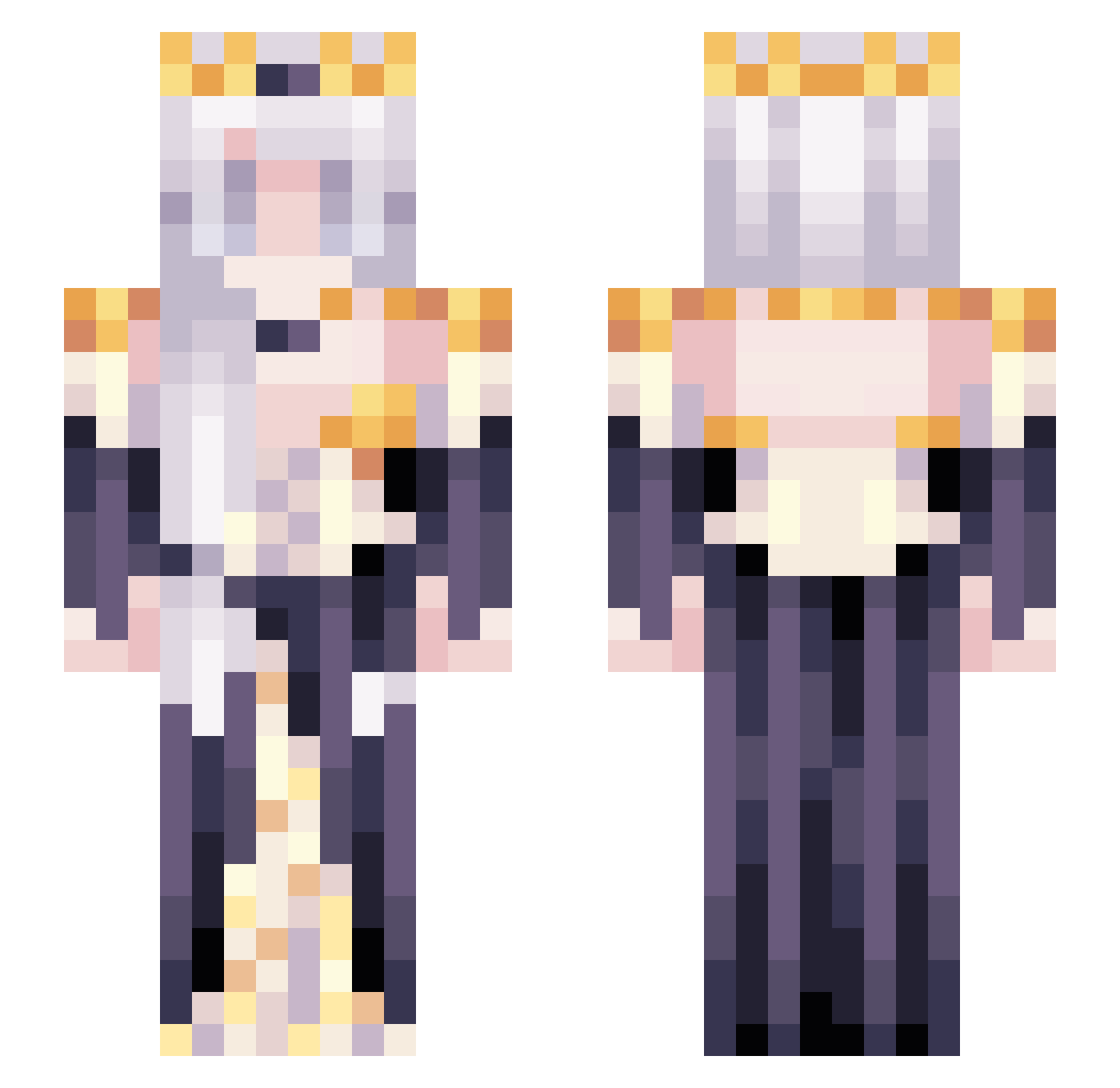 obrigatoriedade Minecraft skin, front and back view