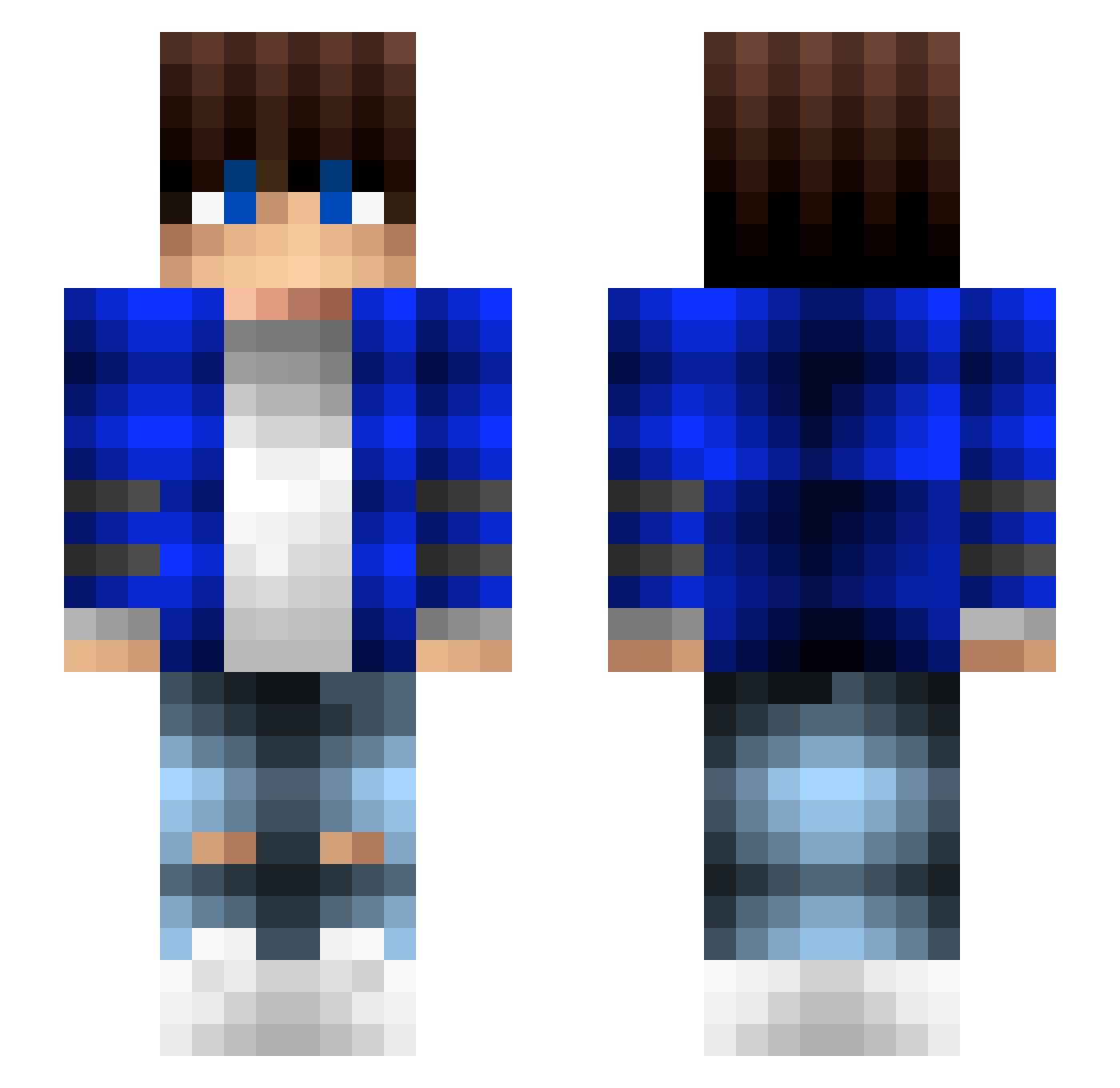 TelosityV1 Minecraft skin, front and back view