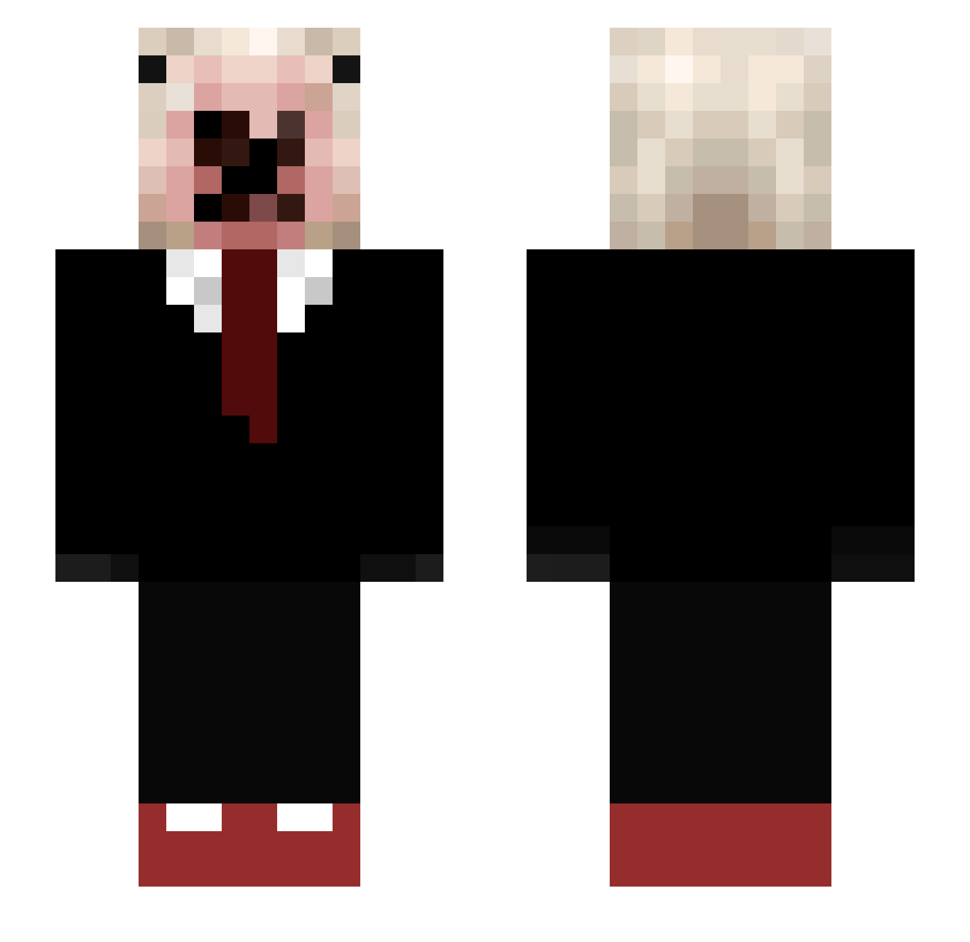 shmact Minecraft skin, front and back view