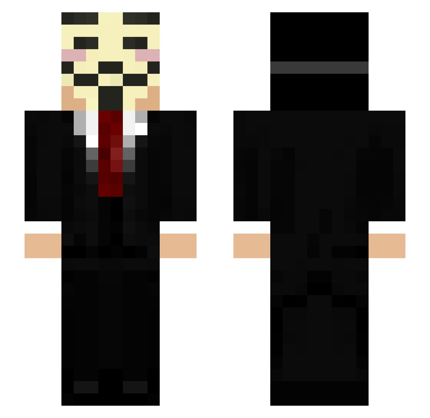 Suspensor Minecraft skin, front and back view