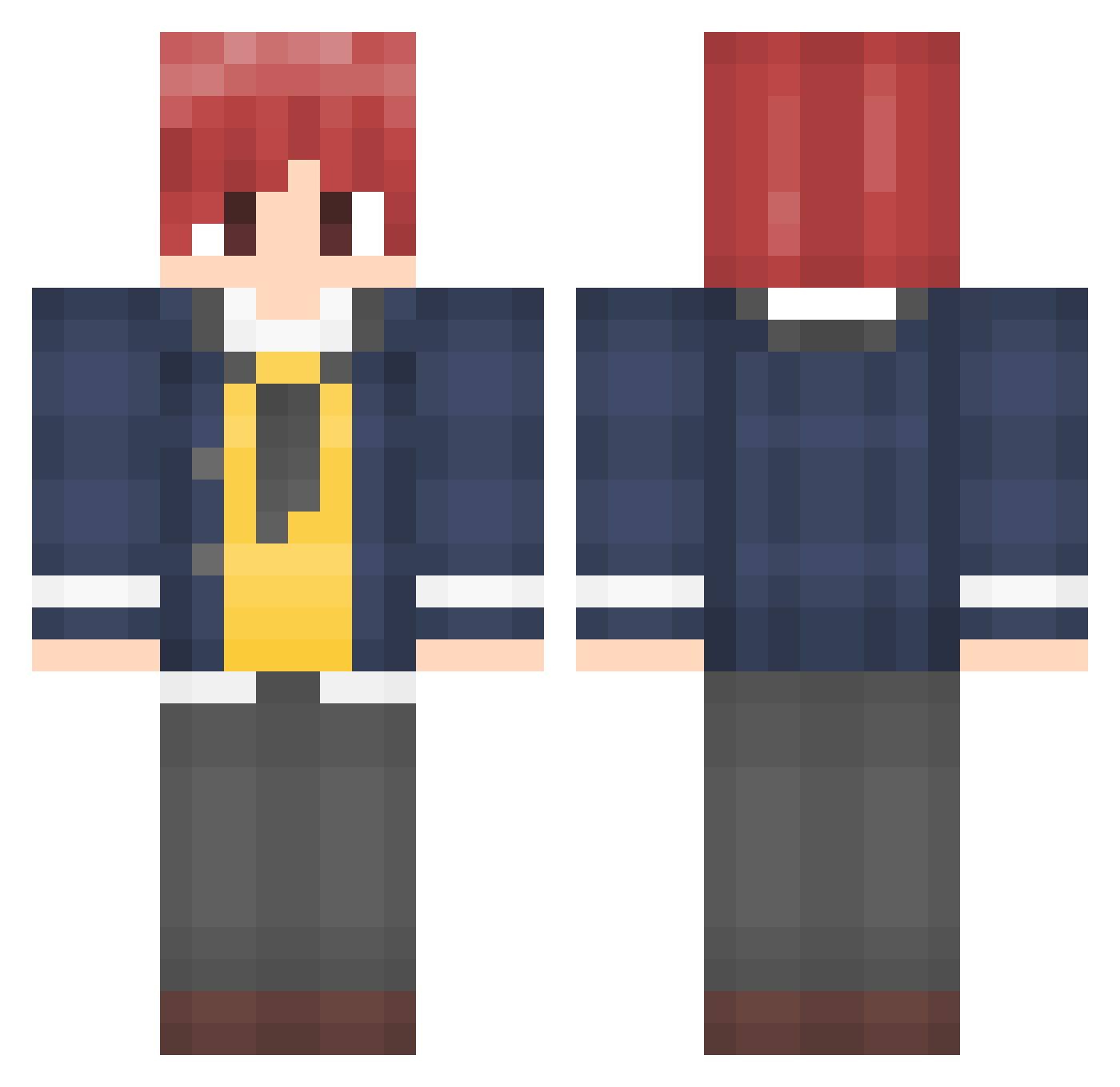 SherlockRan2005 Minecraft skin, front and back view