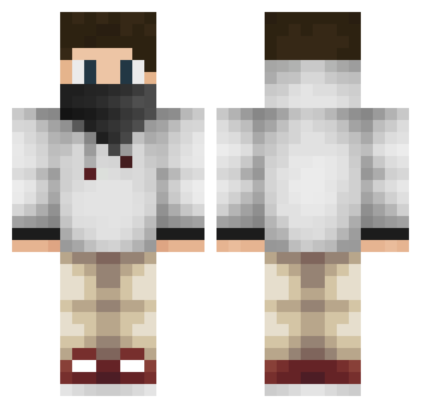 SpaleStrqfe Minecraft skin, front and back view