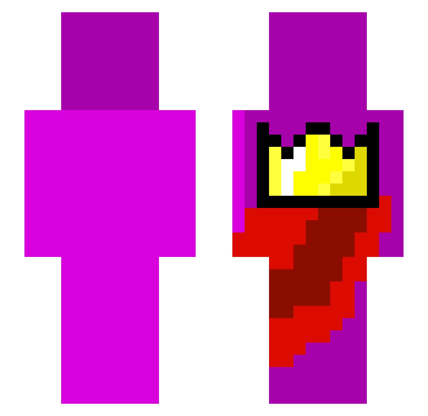 zThwTr Minecraft skin, front and back view