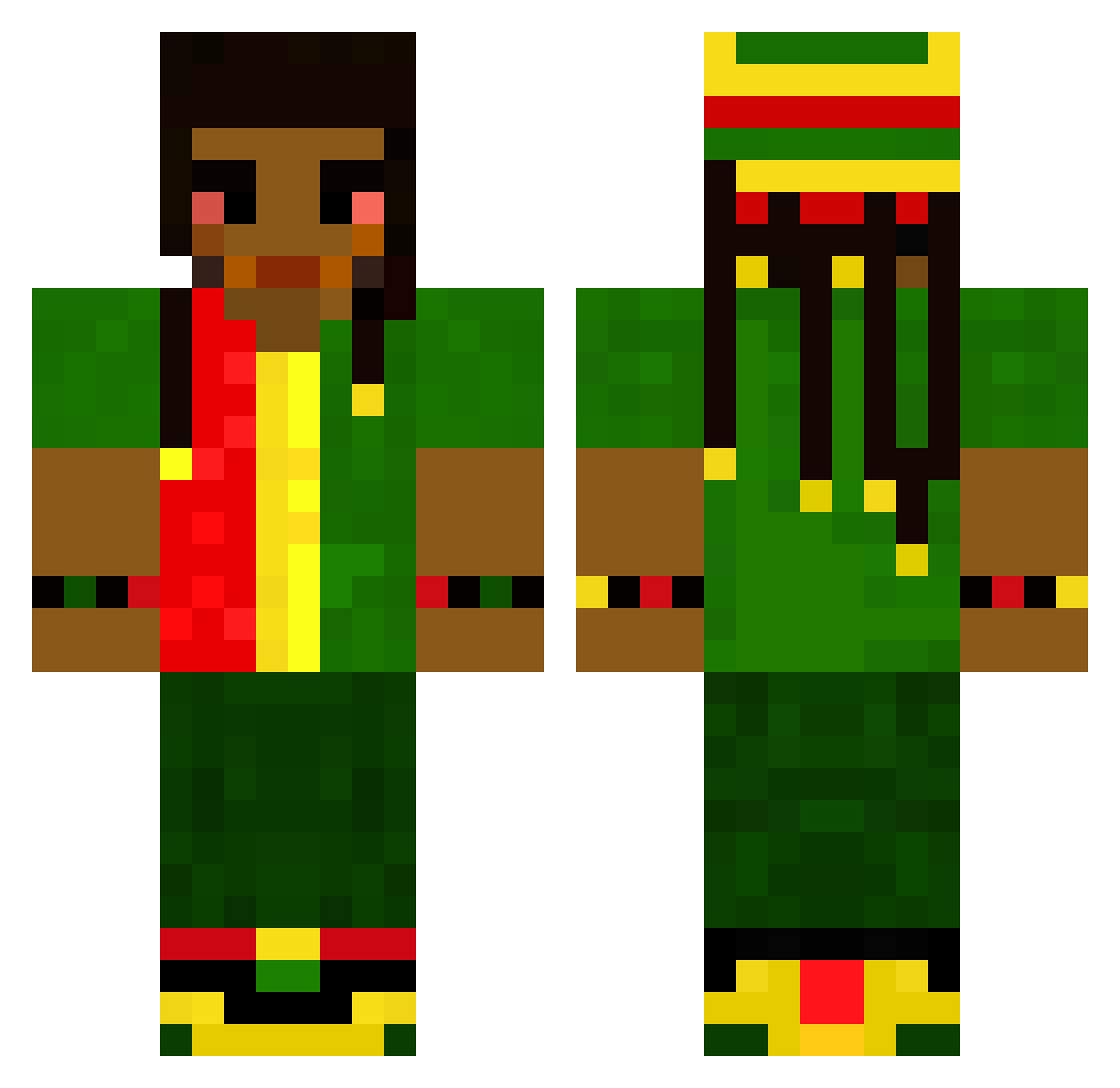 Swiveled Minecraft skin, front and back view