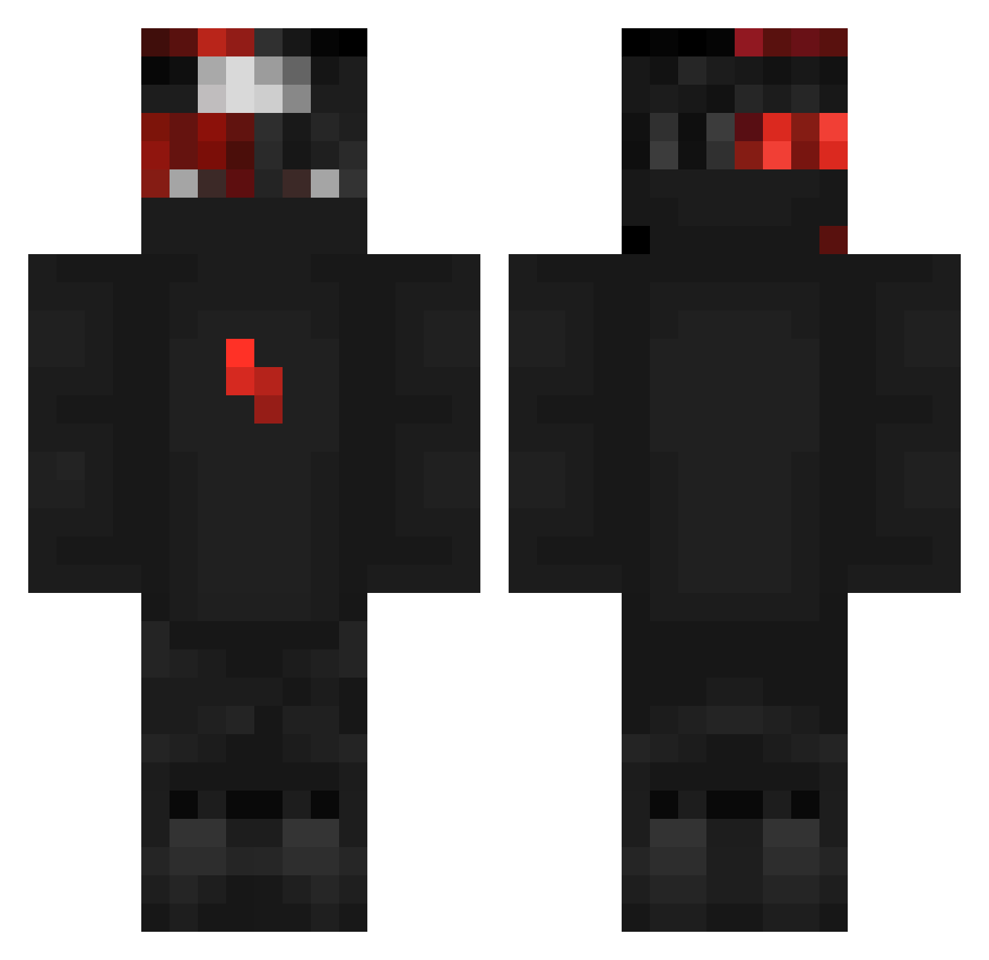 iiBarly Minecraft skin, front and back view
