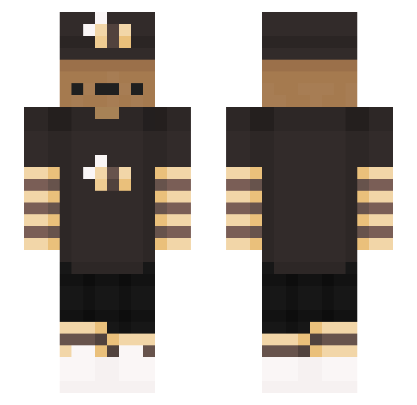 ZNV_yu Minecraft skin, front and back view